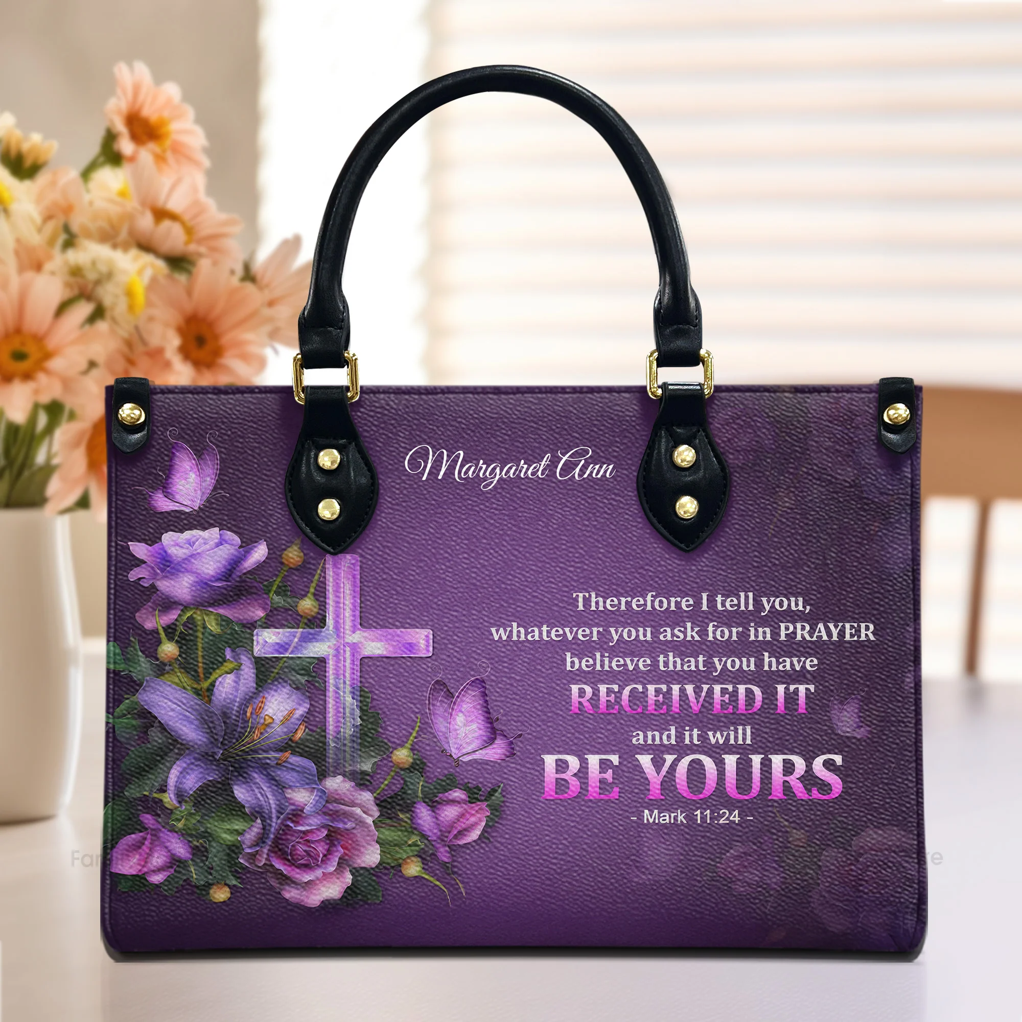 Believe That You Have Received It - Unique Personalized Leather Handbag - AT4081407