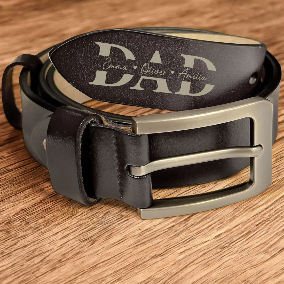 Belt Reminder We Love You For Dad - Gift For Dad - Personalized Engraved Leather Belt - Image 3