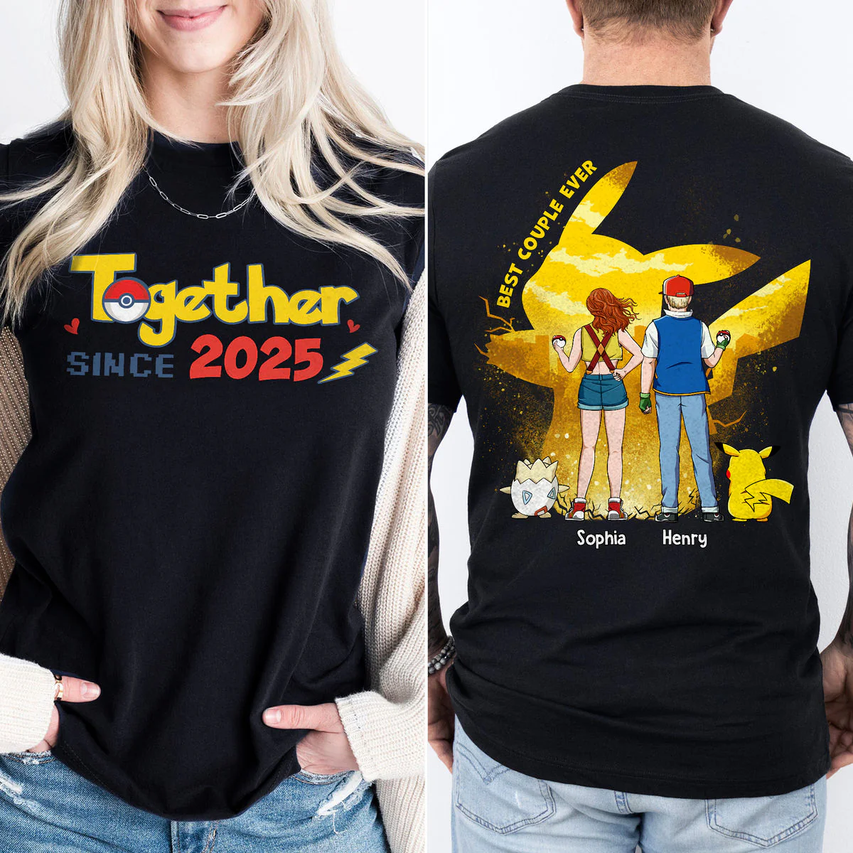 Best Couple Ever - Together Since...  - Personalized Shirt 2 Side T-Shirt - Gift For PoMo Couple, Valentine, Anniversary | CL59 HH01