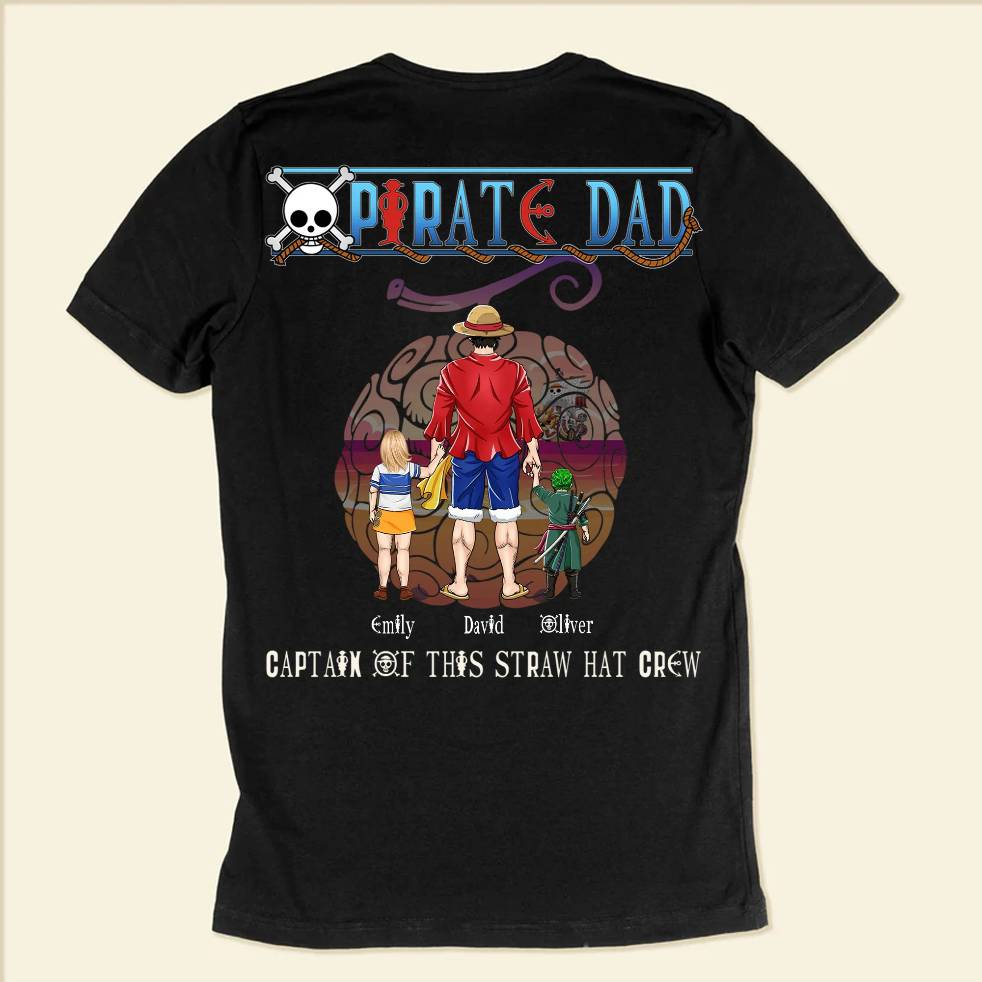 One Piece Best Dad Ever Captain For This Straw Crew - Gift For Father's Day - Personalized Shirt 2 Side - Image 5