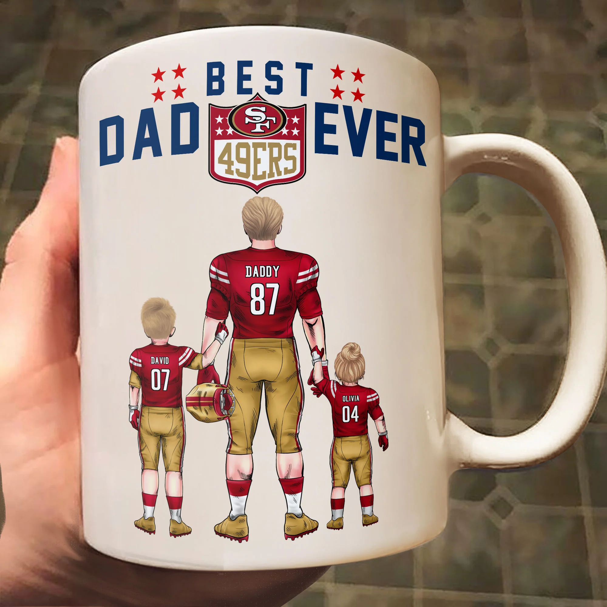 Best Dad Ever Football - Personalized Mug - Gifts For American Football Lover | TM12 HN02