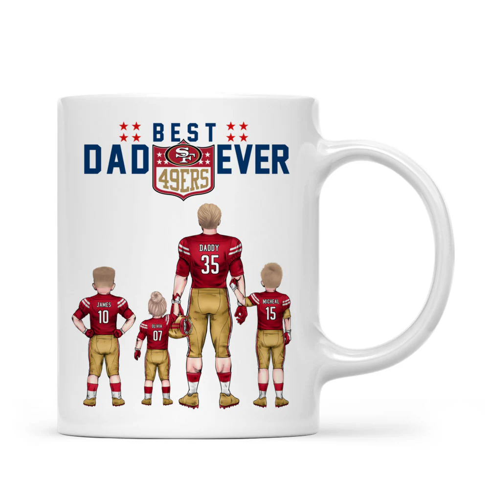 Best Dad Ever Football - Personalized Mug - Gifts For American Football Lover | TM12 HN02 - Image 3