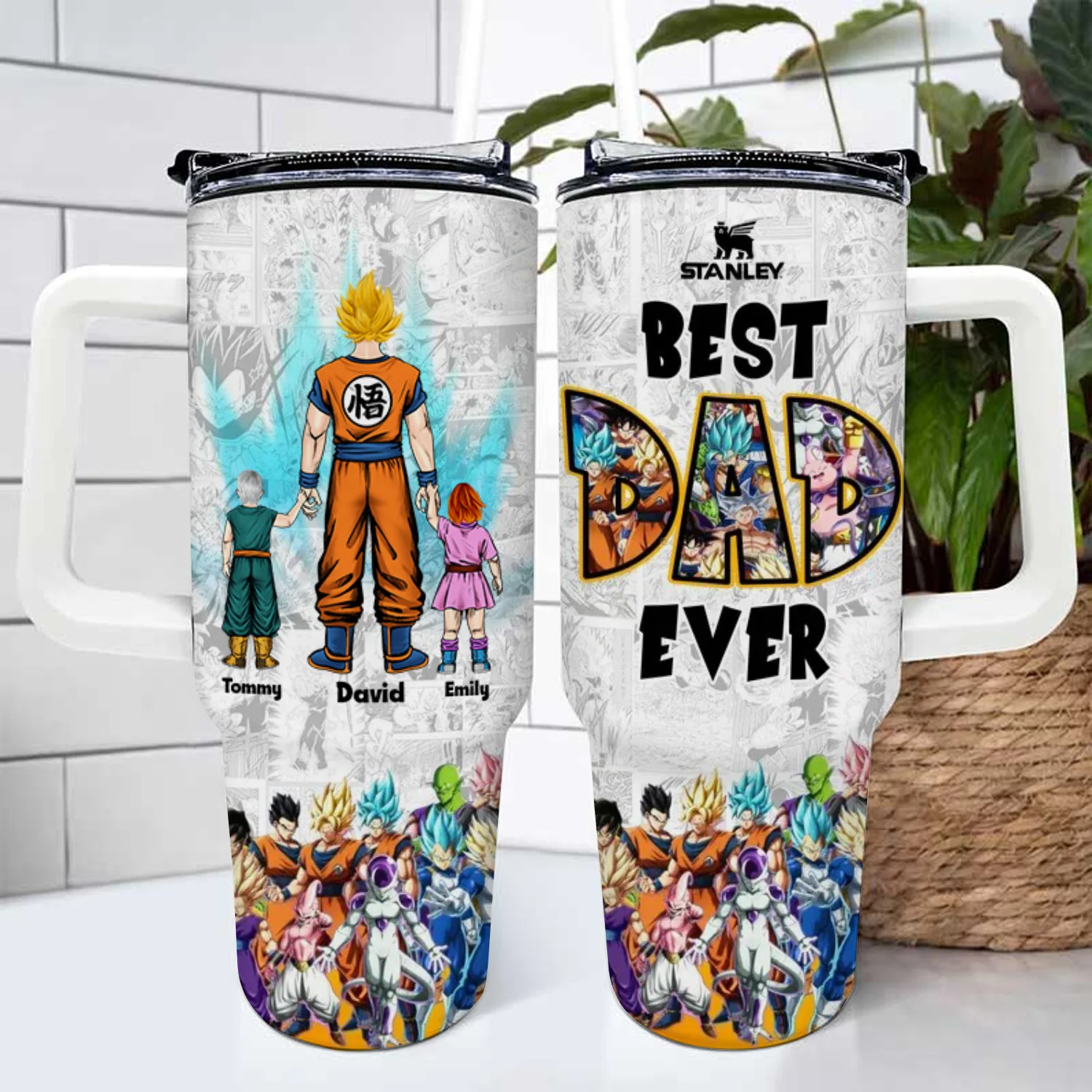 Dragon Ball Best Dad Ever In The Universe - Gift For Father's Day, Dad, Husband - Personalized 40oz Tumbler Cup With Straw - Image 2