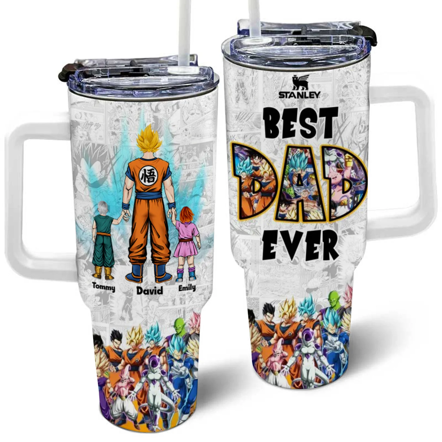 Dragon Ball Best Dad Ever In The Universe - Gift For Father's Day, Dad, Husband - Personalized 40oz Tumbler Cup With Straw - Image 3
