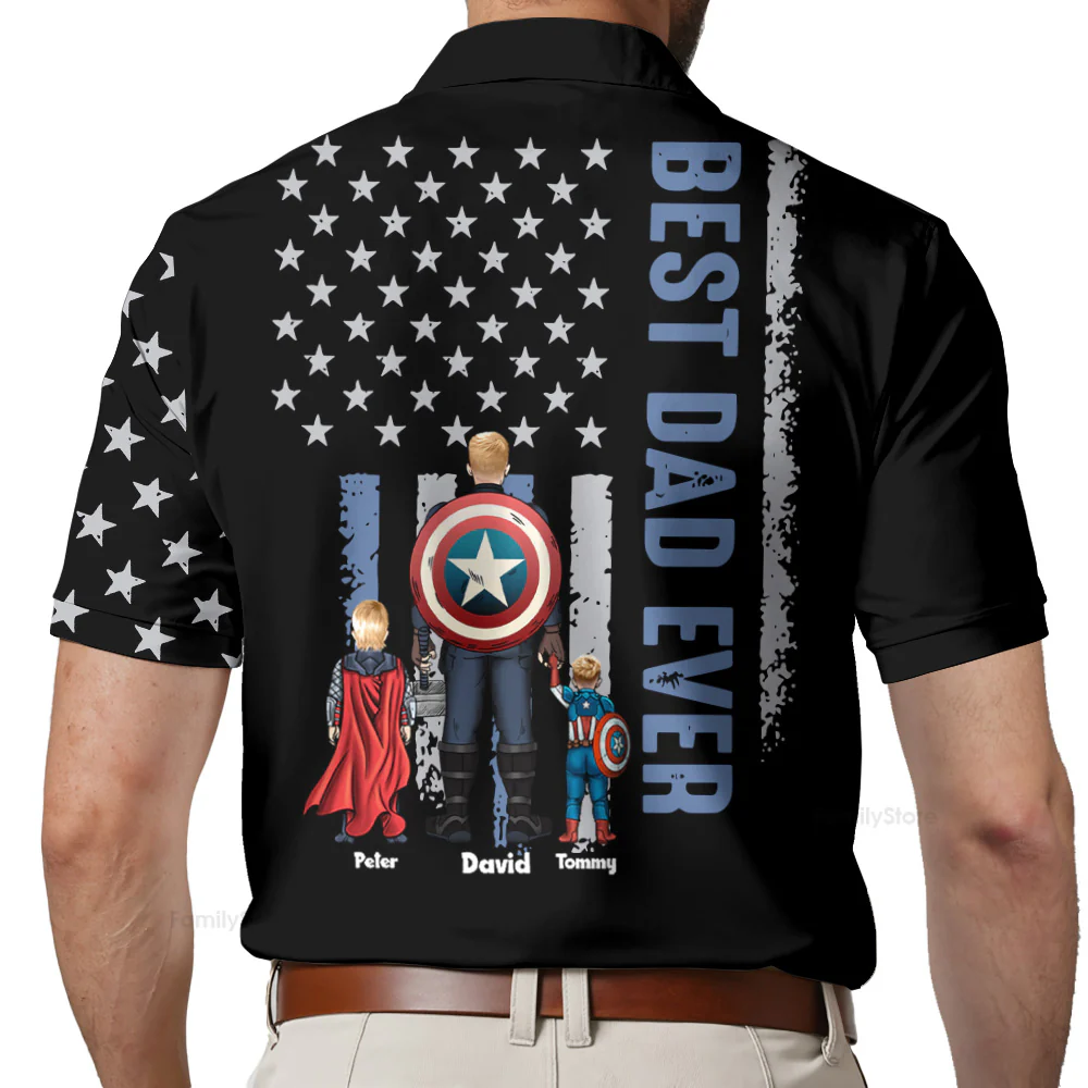 Best Dad Ever - Personalized 3D Polo - Gift for Dad, Grandpa, Husband | CL02 NH96 - Image 6