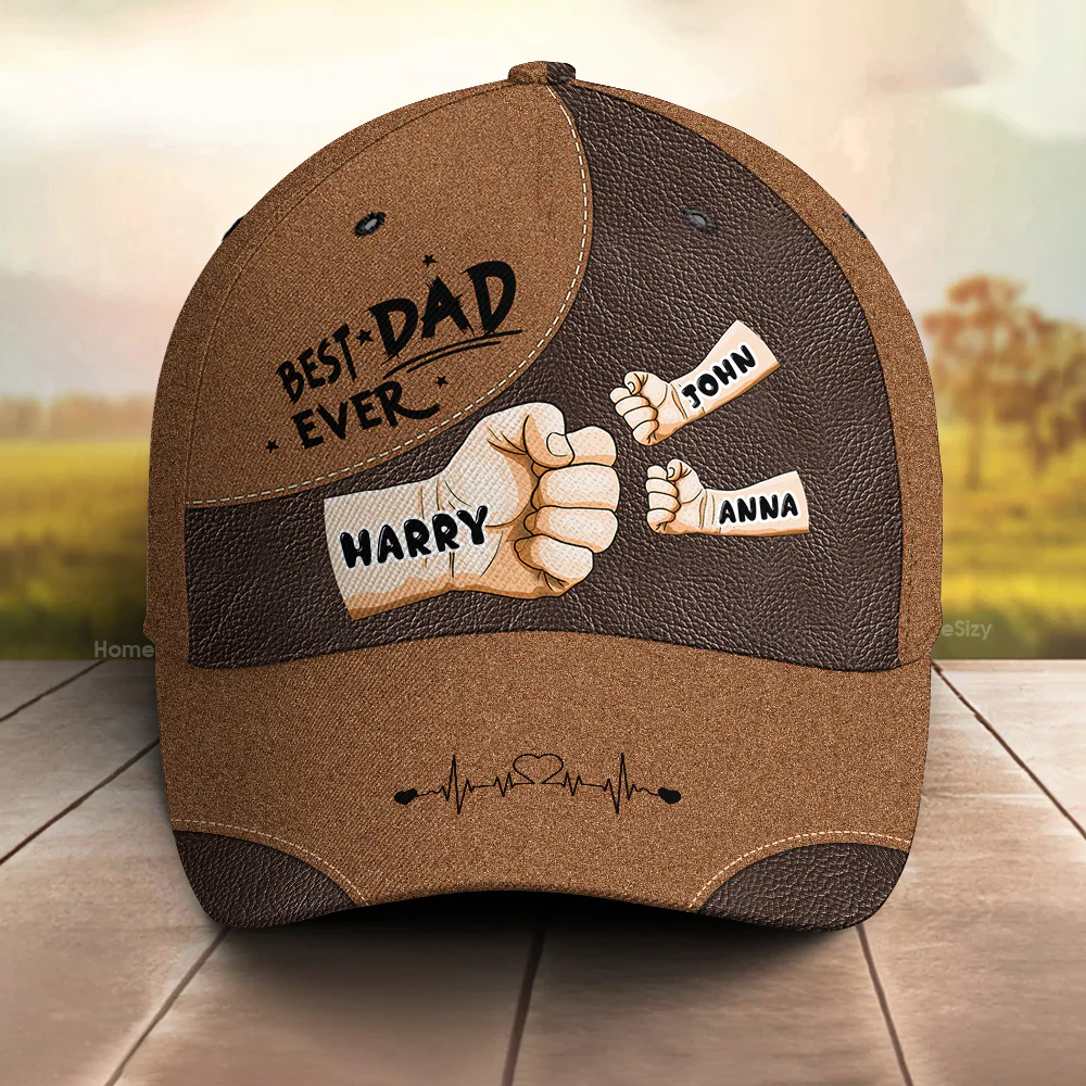 Best Dad Papa Ever Fist Bump - Personalized Classic Cap - Gift For Dad, Father's Day | GR6 NA94