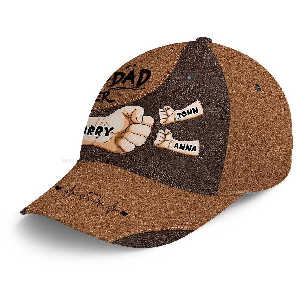 Best Dad Papa Ever Fist Bump - Personalized Classic Cap - Gift For Dad, Father's Day | GR6 NA94 - Image 4