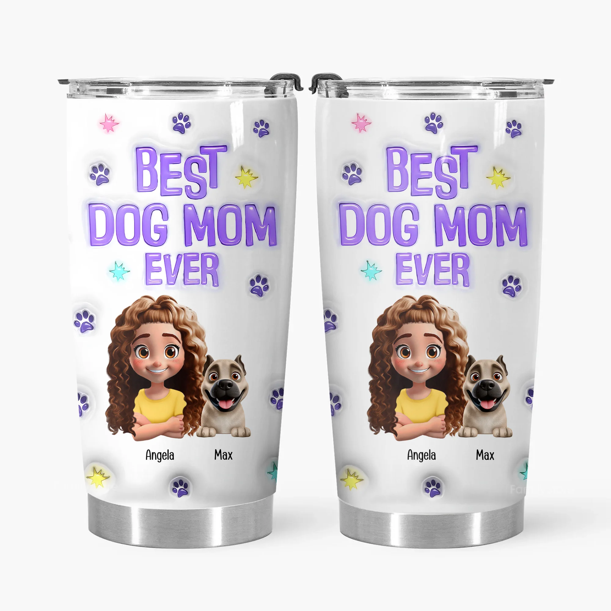 Best Dog Mom Ever 3D Inflated Effect Cartoon Dog - Personalized Tumbler Cup - Gift for Pet Owners, Pet Lovers, Dog Mom | CLP16 NH96 - Image 4