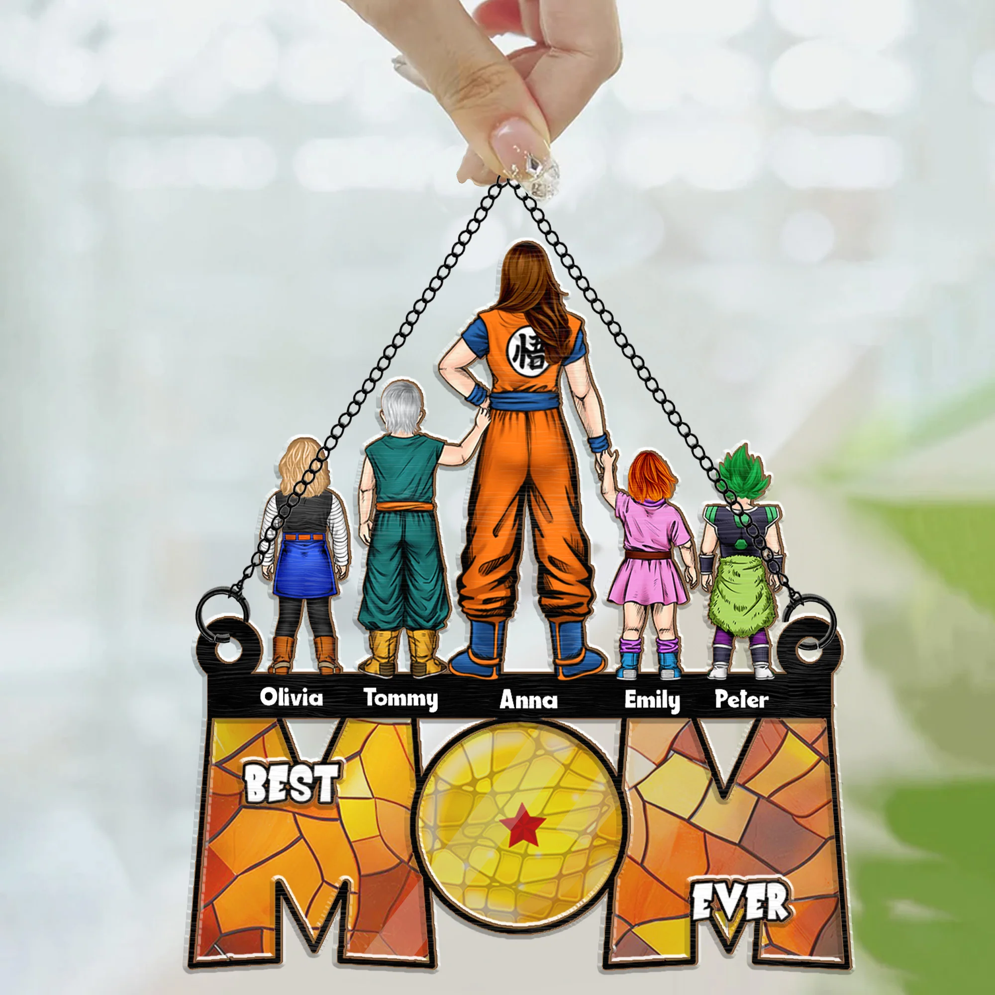 Dragon Ball Best Dragon Mom Ever - Gift For Mother - Window Hanging Suncatcher Ornamen CL03 NH96 - Image 3