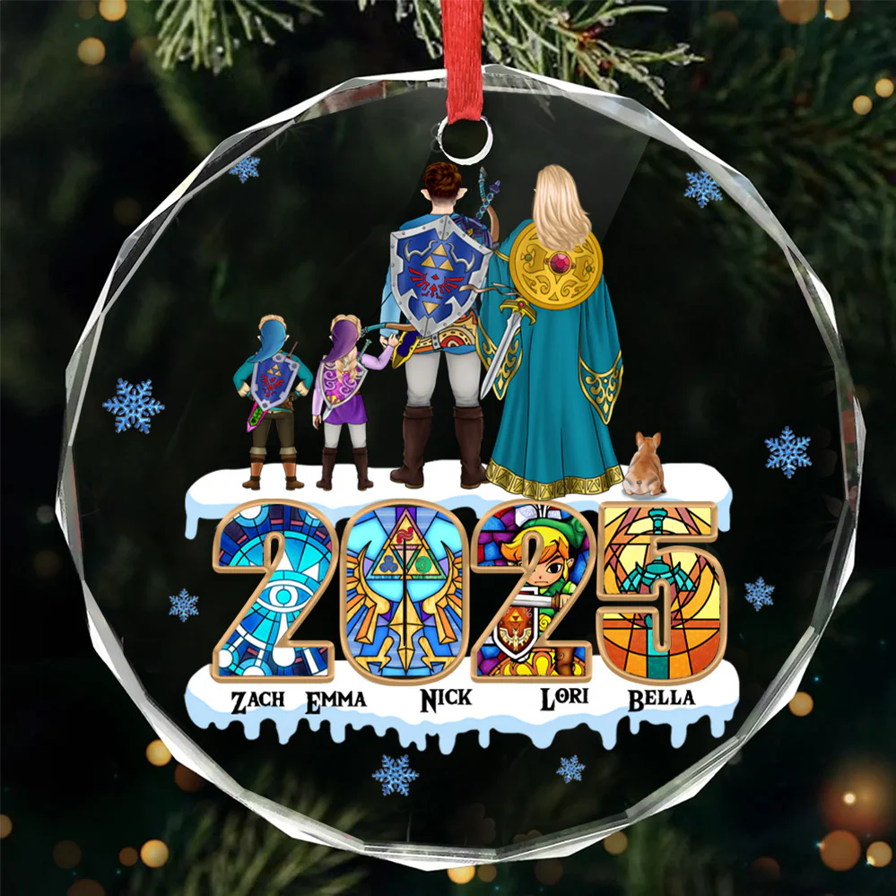 Best Family Best Legend Of Zelda Merry Christmas 2024 - Gift For Family - Personalized Glass Ornament - CL07 NA94