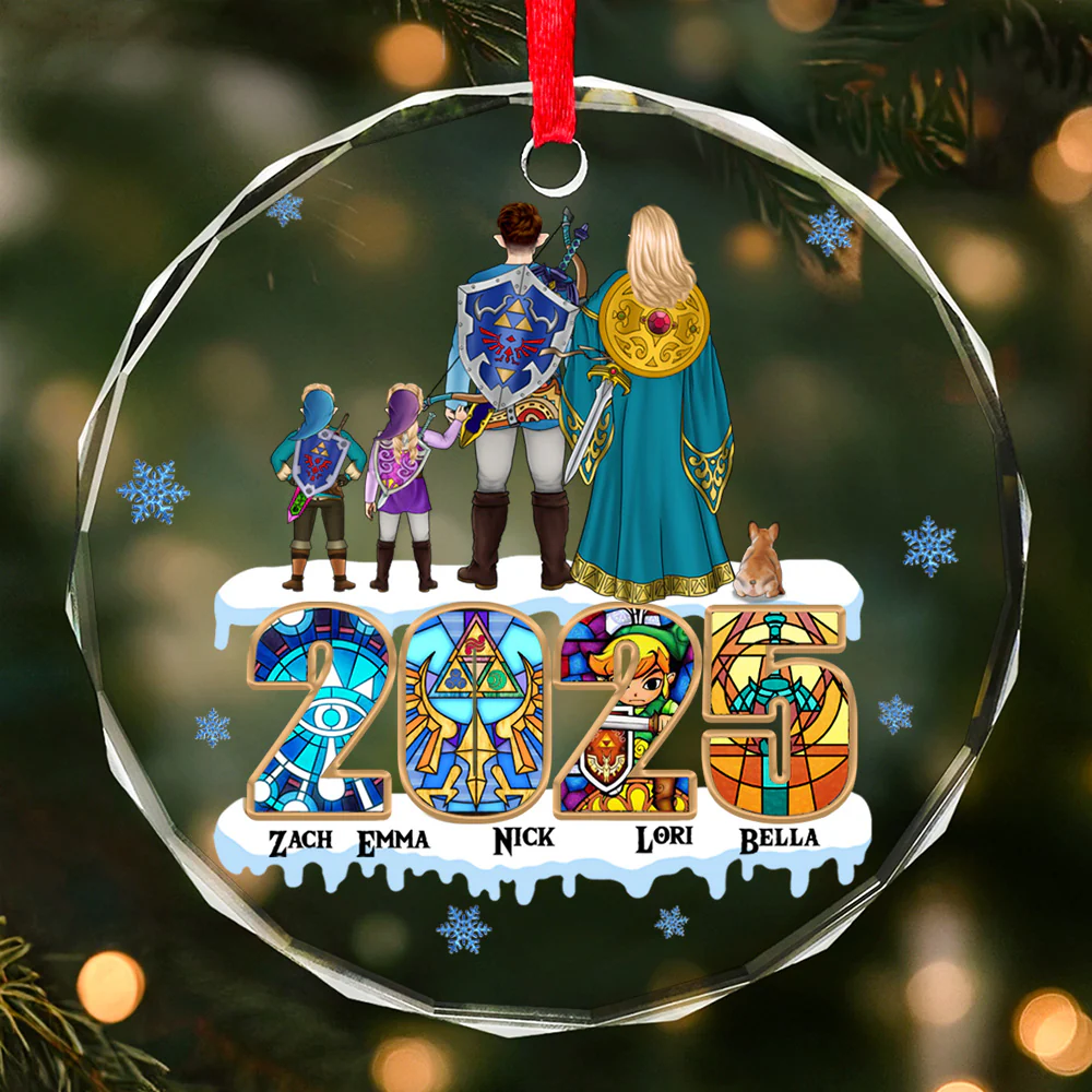 Best Family Best Legend Of Zelda Merry Christmas 2024 - Gift For Family - Personalized Glass Ornament - CL07 NA94 - Image 2