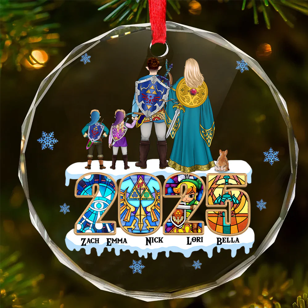 Best Family Best Legend Of Zelda Merry Christmas 2024 - Gift For Family - Personalized Glass Ornament - CL07 NA94 - Image 3