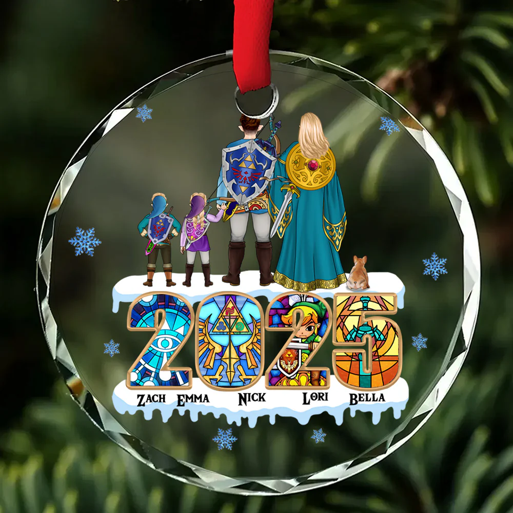 Best Family Best Legend Of Zelda Merry Christmas 2024 - Gift For Family - Personalized Glass Ornament - CL07 NA94 - Image 4