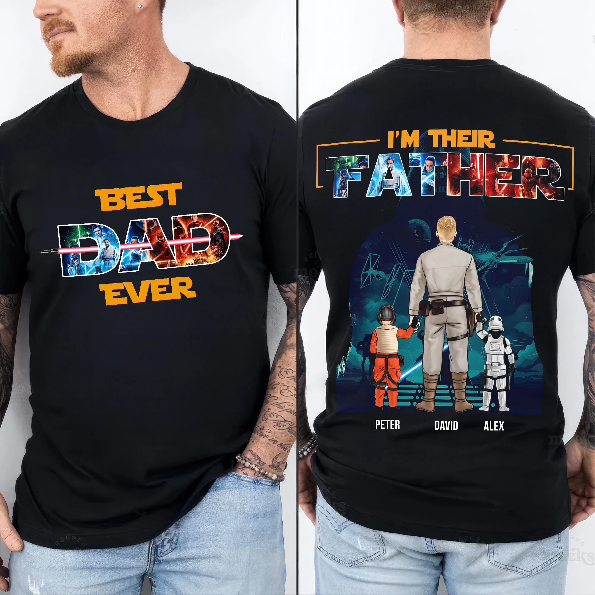 Best Galaxy Dad Ever - Personalized Shirt - Gift for Dad, Grandpa, Husband | CL08 NH96 CU5041727 - Image 2