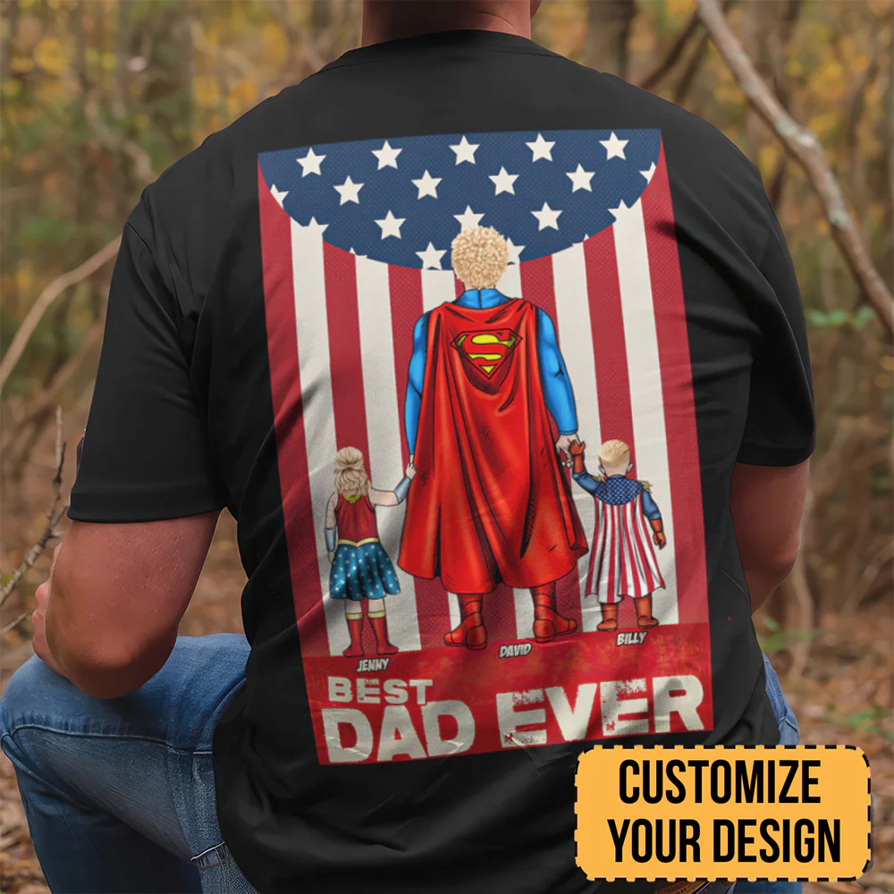 Best Hero Dad Ever - Personalized Shirt - Gift for Dad, Grandpa, Husband | CL02 NH96 - Image 2