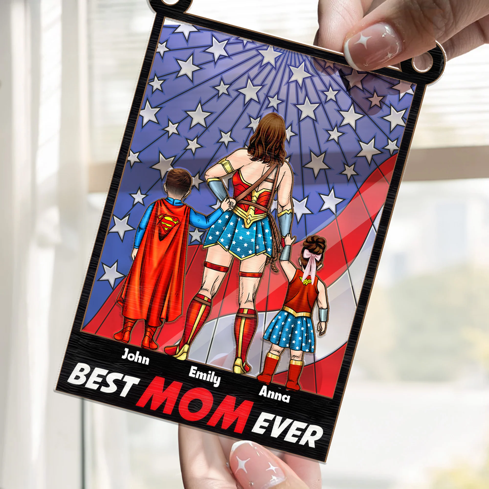 Super Hero Best Hero Mom Ever - Gift For Mother - Window Hanging Window Hanging Suncatcher Ornament - CL02 NH96 - Image 2