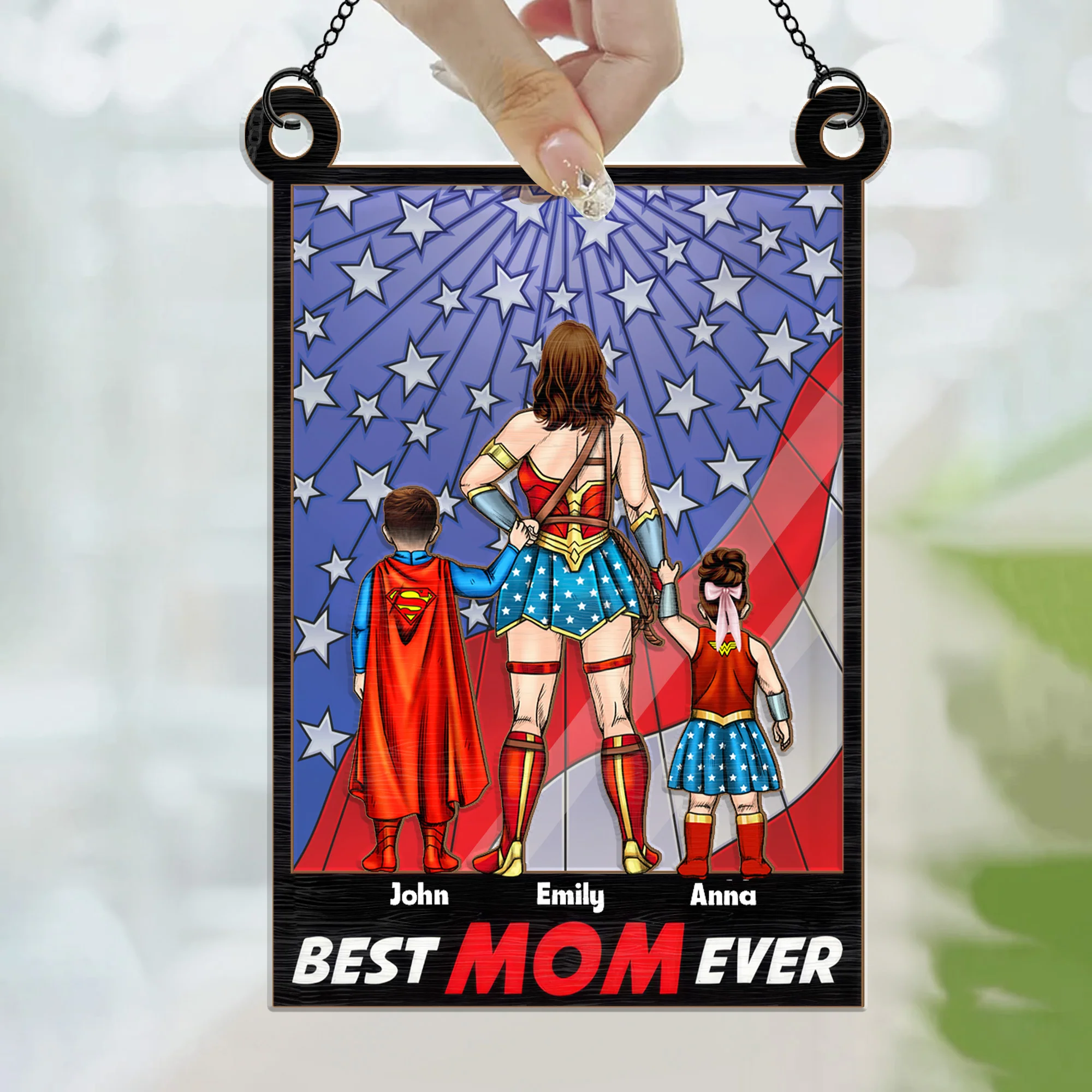 Super Hero Best Hero Mom Ever - Gift For Mother - Window Hanging Window Hanging Suncatcher Ornament - CL02 NH96 - Image 3
