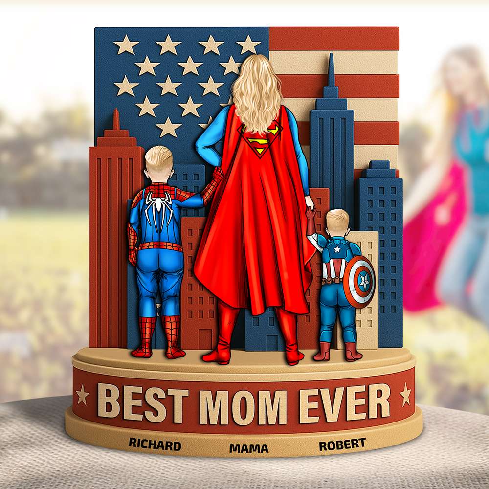 Best Mom Ever 4Th Of July Style - Personalized Shaped Acrylic Plaque - Gift For Mom, Grandma | CL02.Ver5 HN02 - Image 2
