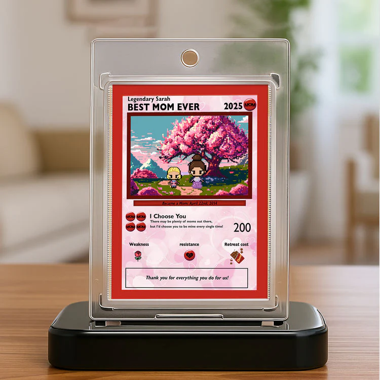 Best Mom Ever - Happy Mother's Day - Personalized Pixel PoMo Metal Card - Gift For Mom | CL62 HH01 - Image 3
