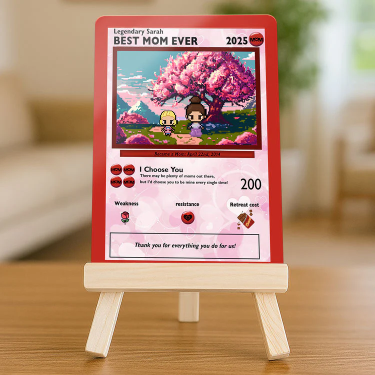 Best Mom Ever - Happy Mother's Day - Personalized Pixel PoMo Metal Card - Gift For Mom | CL62 HH01 - Image 6