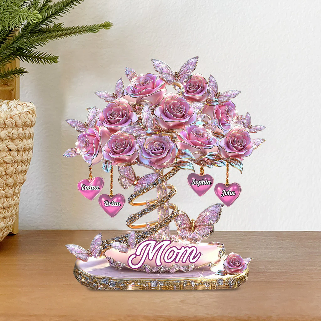 Best Mom Ever Rose & Butterfly - Personalized Shaped Acrylic Plaque - Gift For Mom, Grandma HN02 - Image 3