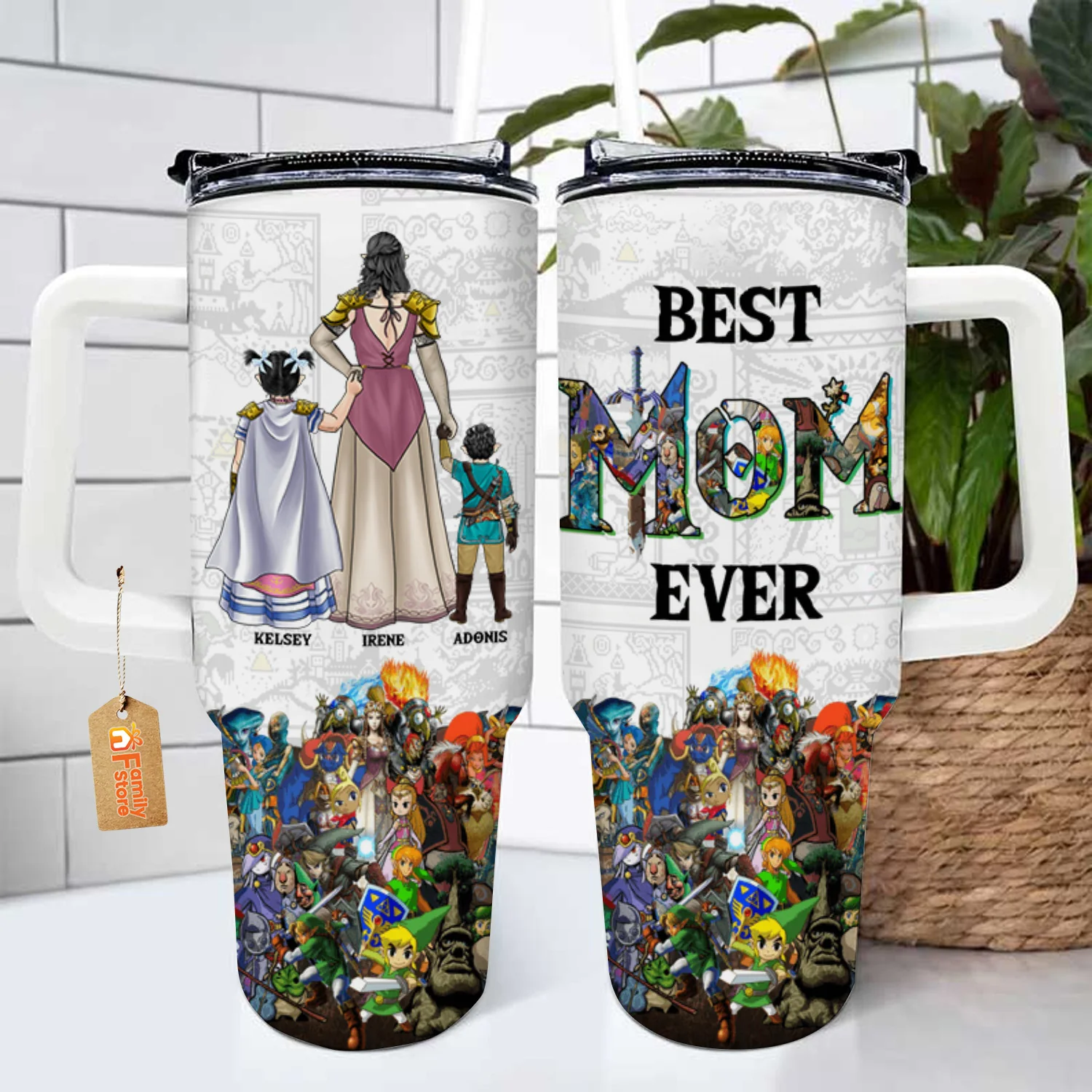 Best Mom Ever The Legend In My Heart Zelda - Gift For Mom, Wife - Personalized 40oz Tumbler Cup With Straw - CL07 NA94 - Image 3