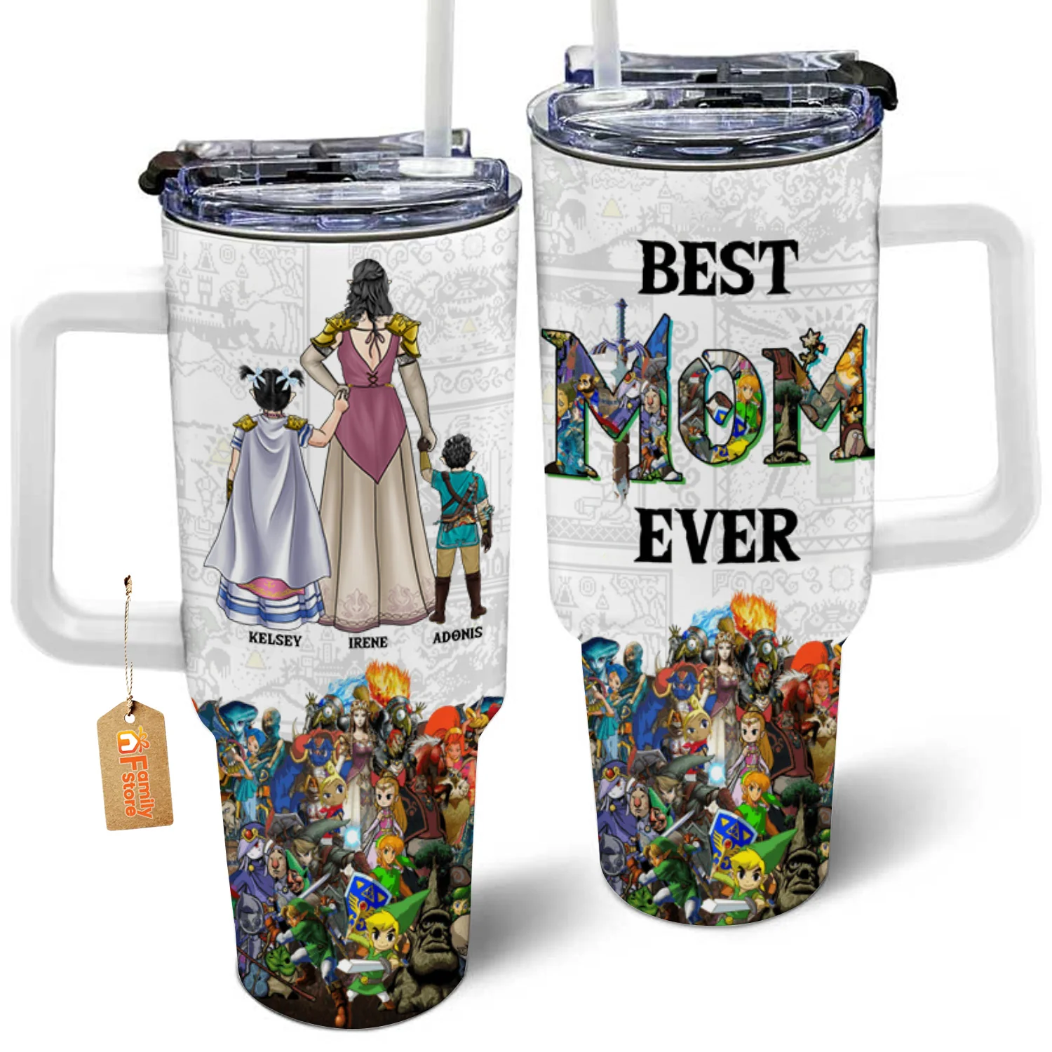 Best Mom Ever The Legend In My Heart Zelda - Gift For Mom, Wife - Personalized 40oz Tumbler Cup With Straw - CL07 NA94 - Image 4