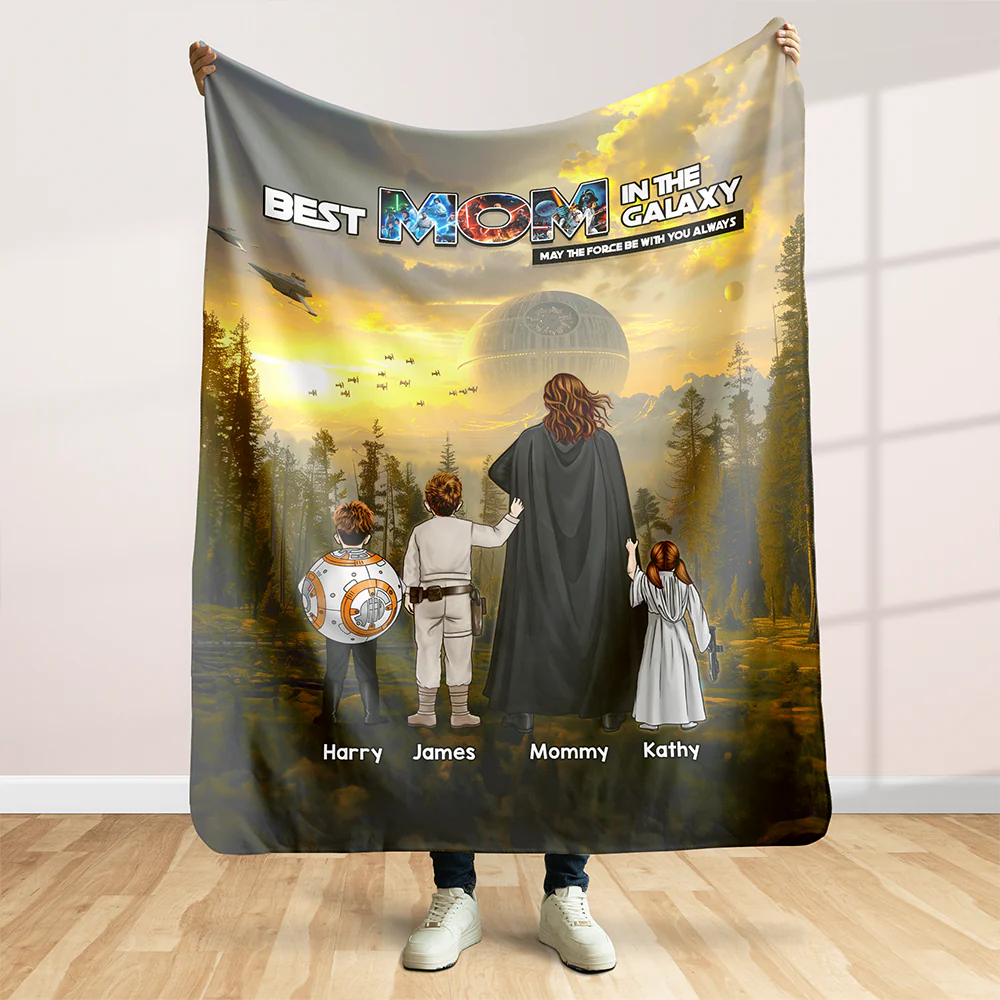 Best Mom In The Galaxy - Personalized Blanket - Gift For Mom, Grandma | CL08.Ver 3 HN02