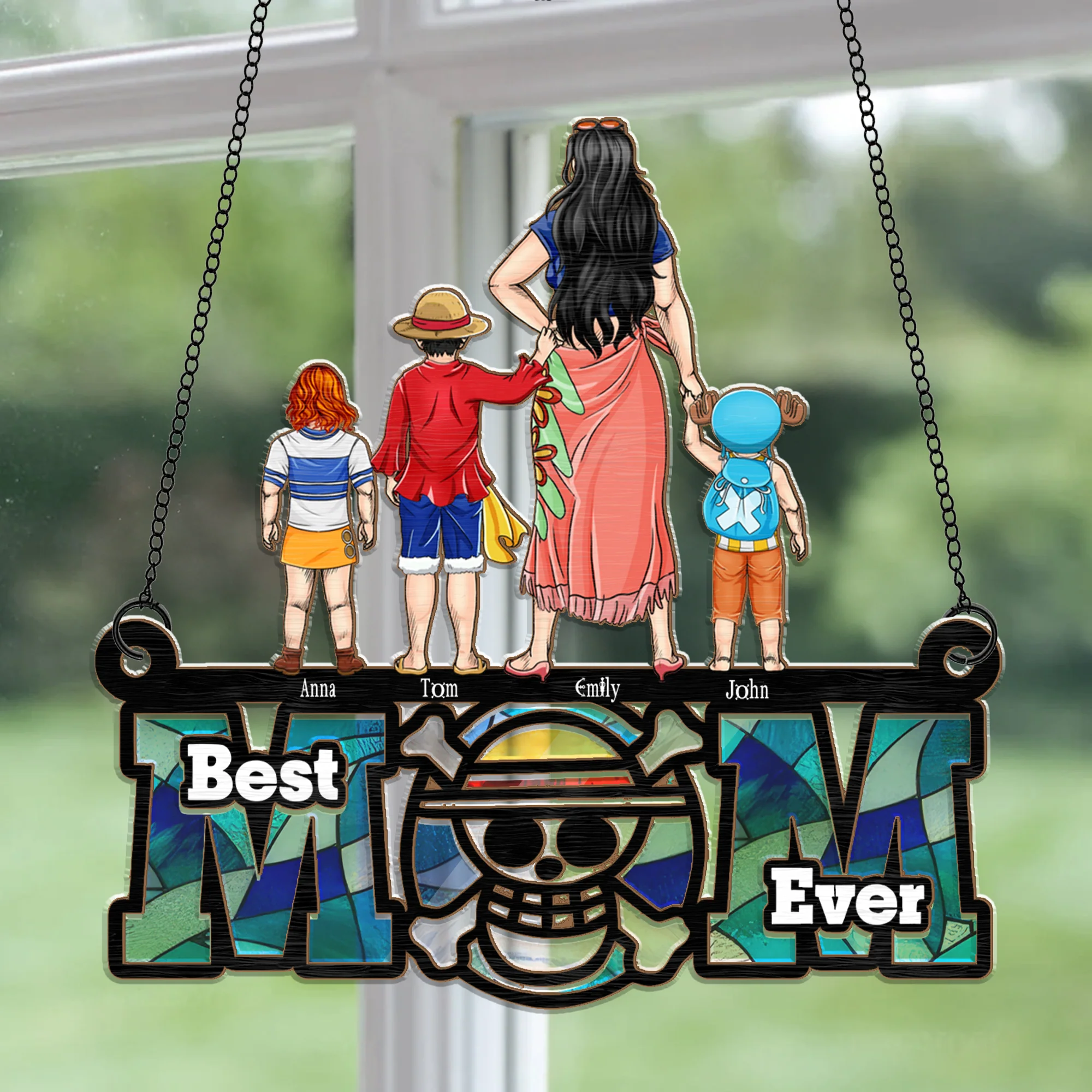 One Piece Best Pirate Mom Ever - Gift For Mother - Window Hanging Window Hanging Suncatcher Ornament - CL11 NH96