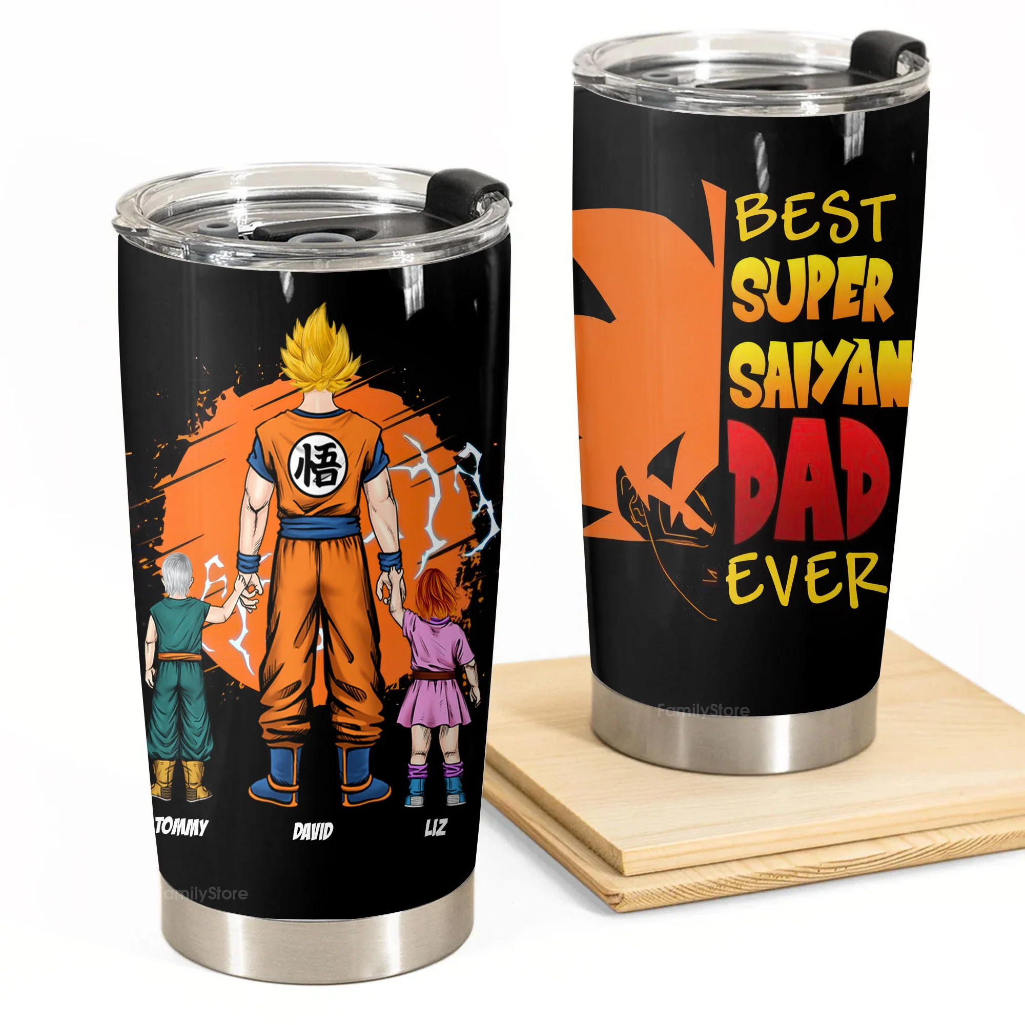 Best Super Dad Ever - Personalized Tumbler - Gift for Dad, Grandpa, Husband | CL03 NH96 CU5041620