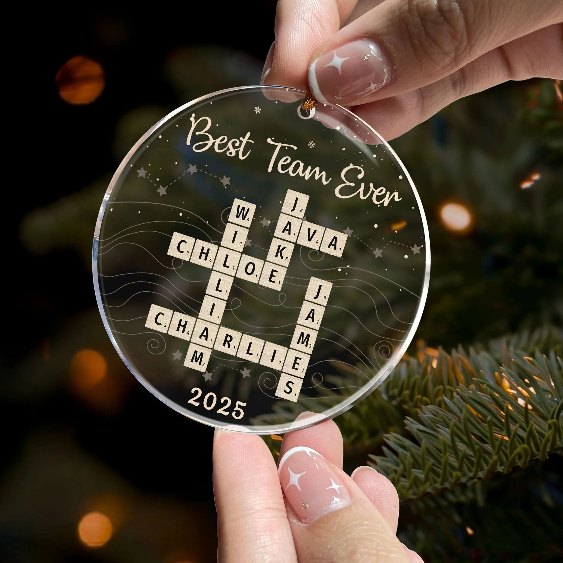 Best Team Ever - Personalized Acrylic Ornament - Christmas Gift For Coworkers NL122 - Image 2