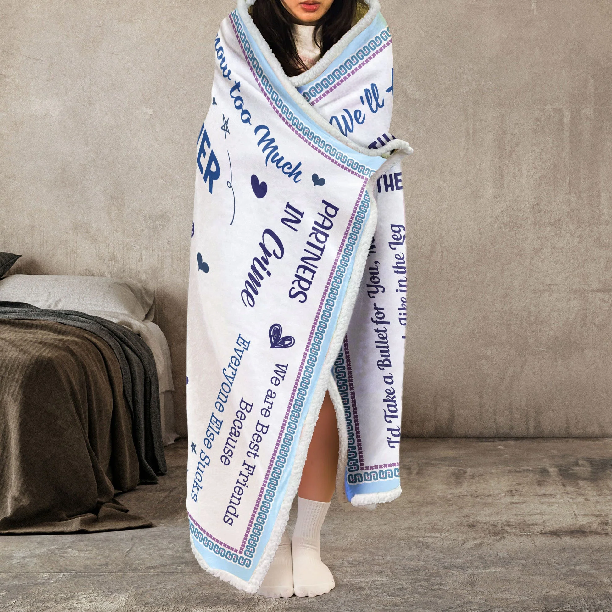 Bestie Forever - Personalized Wearable Hooded Blanket - Gift For Bestie, Sister | CL47 NA94 - Image 4