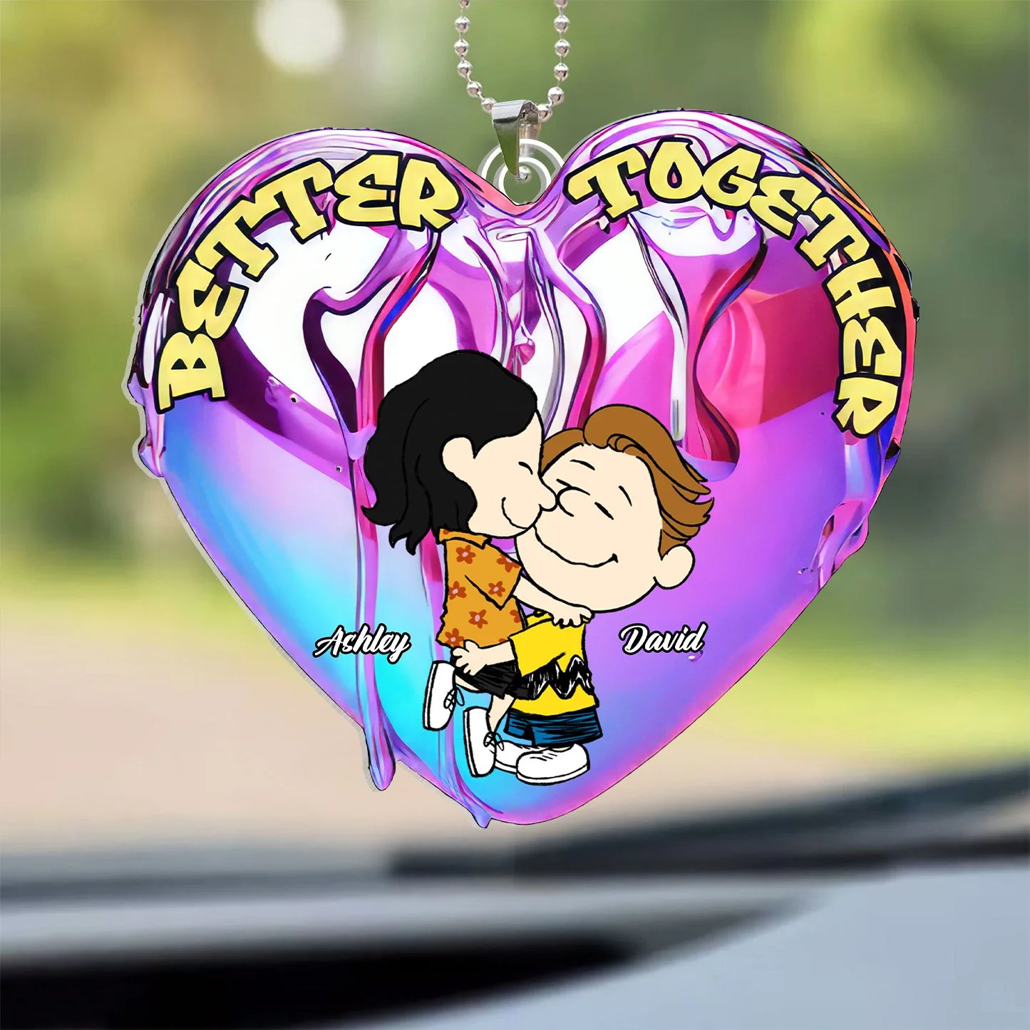 Better Together Peanut - Personalized Car Ornament - Gift For Couple, Husband Wife | GR8 NH96 - Image 2