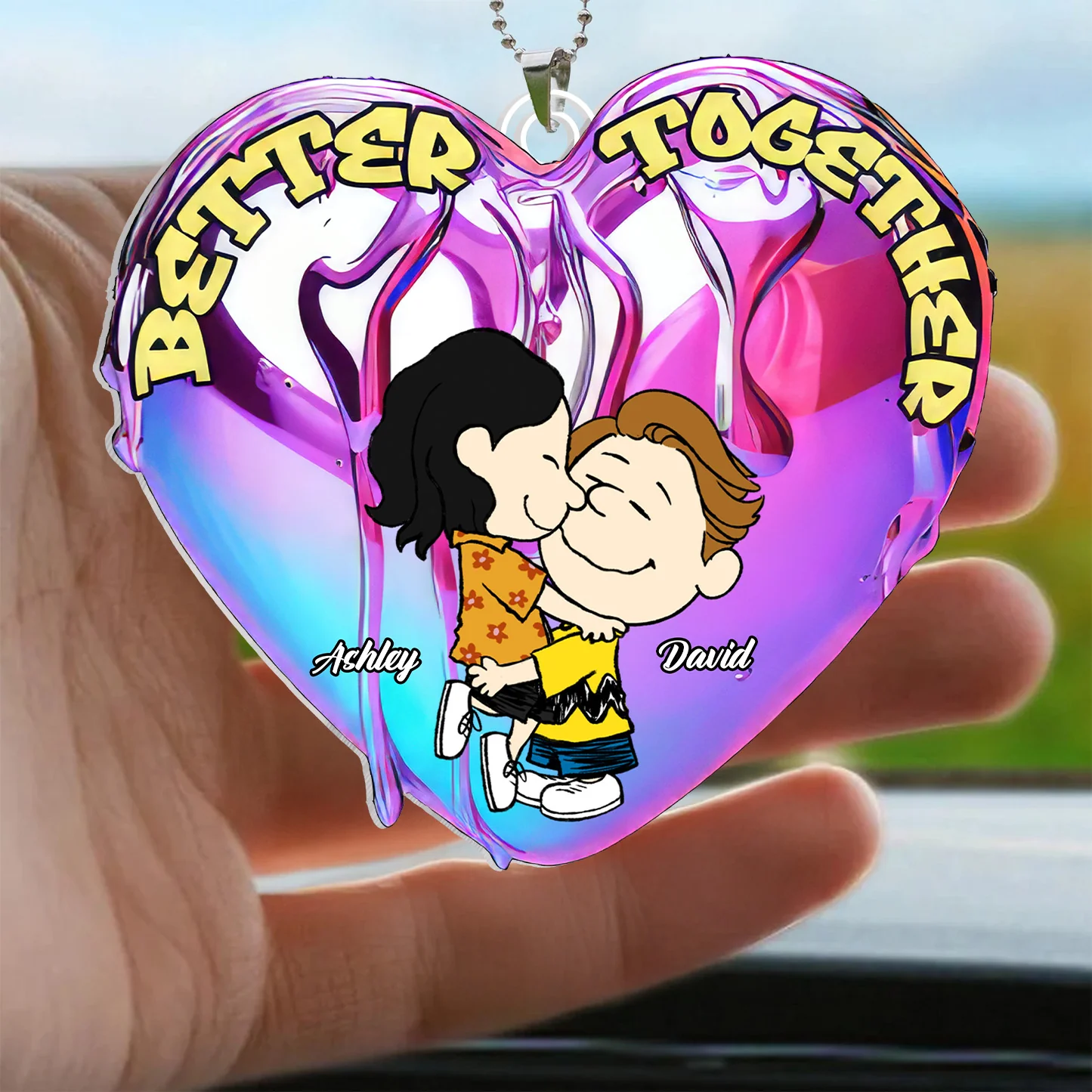 Better Together Peanut - Personalized Car Ornament - Gift For Couple, Husband Wife | GR8 NH96 - Image 3