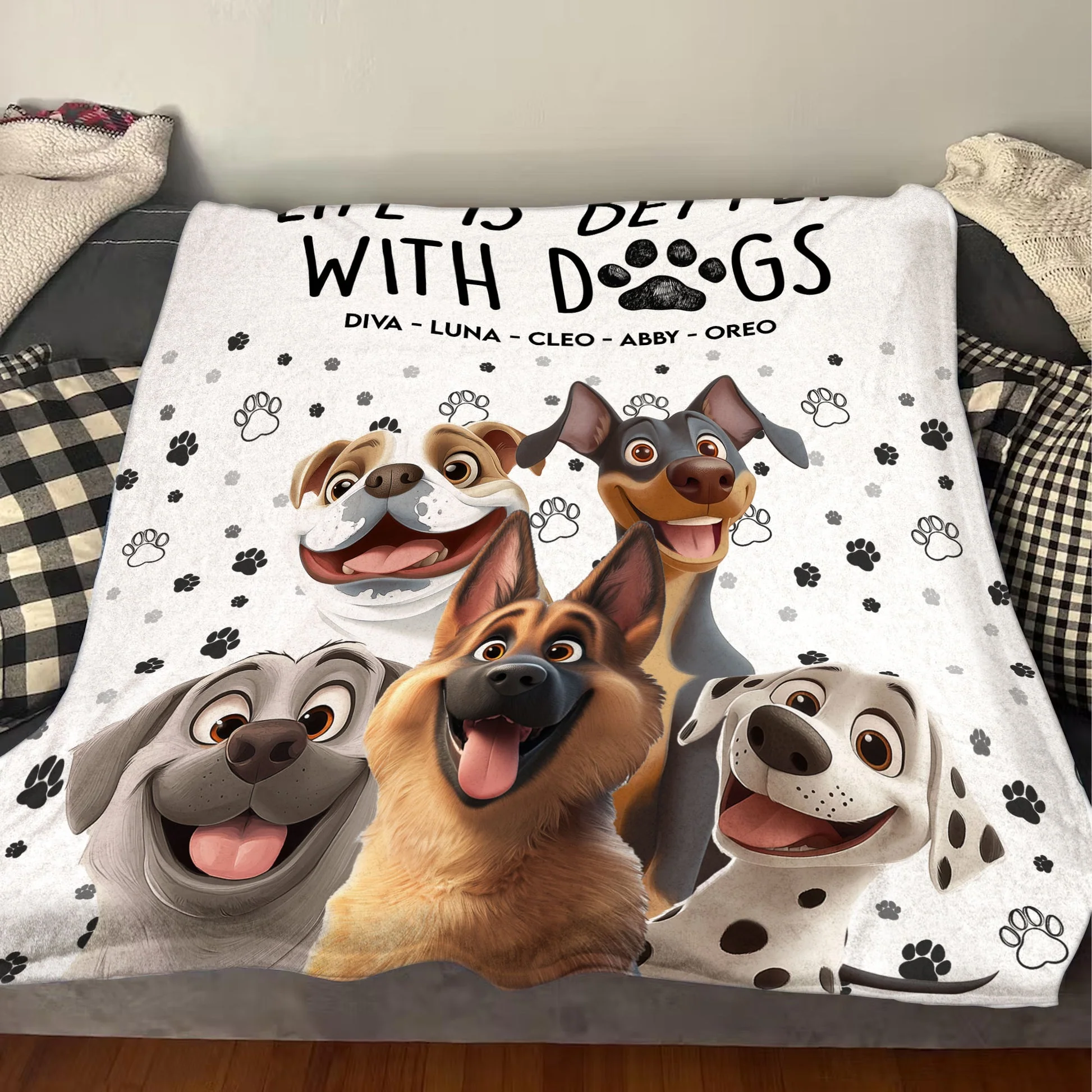 Better With Cartoon Dogs - Personalized Blanket - Gift For Dog Lovers | CLP15 NA94 - Image 3