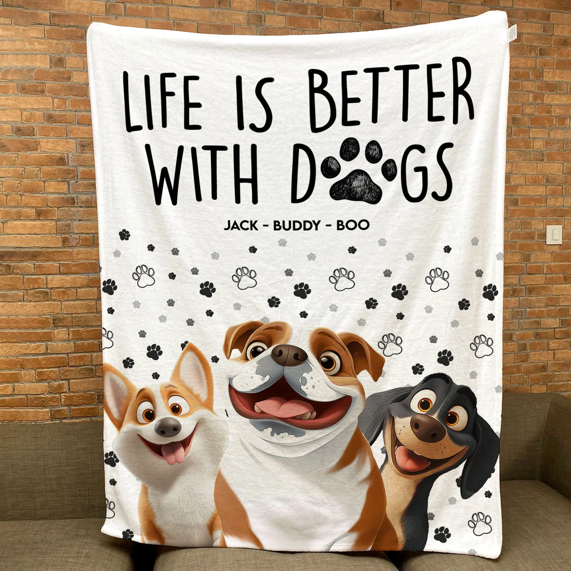 Better With Cartoon Dogs - Personalized Blanket - Gift For Dog Lovers | CLP15 NA94 - Image 4