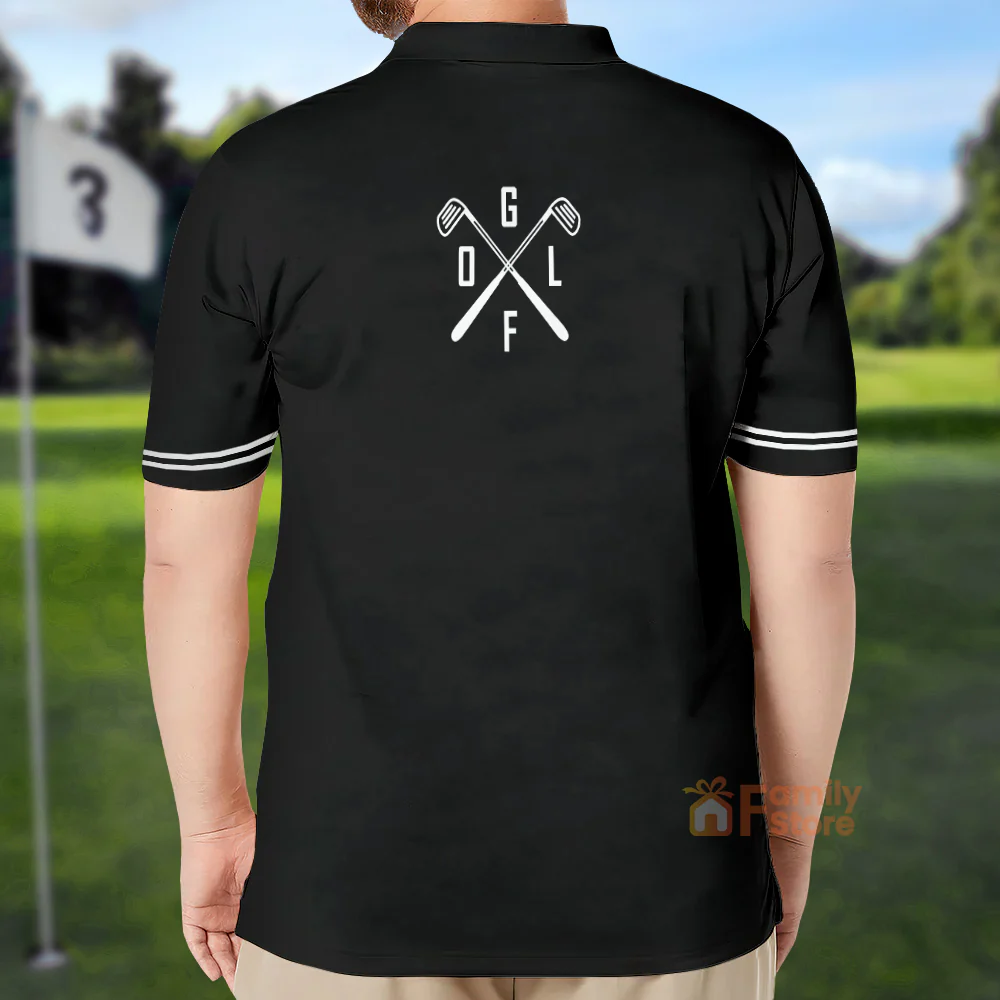 Black And White Argyle Pattern Just Golf It Skull Golf - Men Polo - Image 2