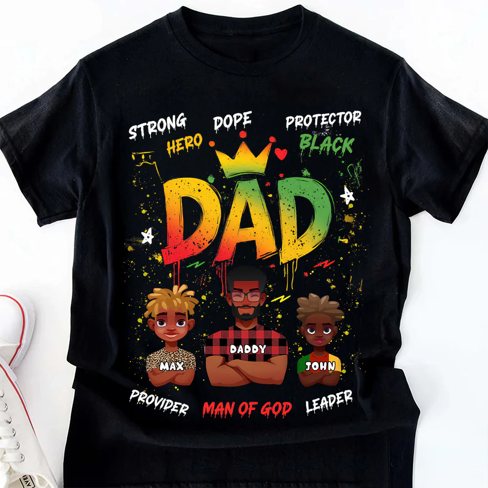 Black Dad Hero - Personalized Black Dad Shirt - Gift for Dope Dad, Father's Day | CL50 DUC4 - Image 3