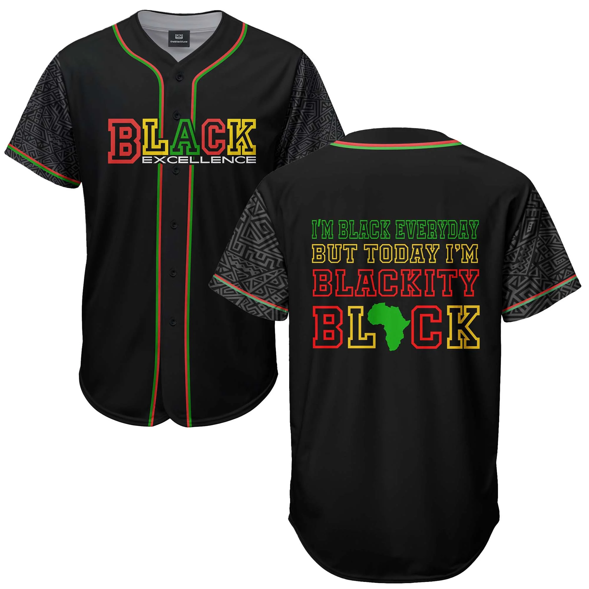 Black Excellence Today “Blackity Black” - African American Baseball Jersey - Gift for Black Dad, Grandpa, Husband