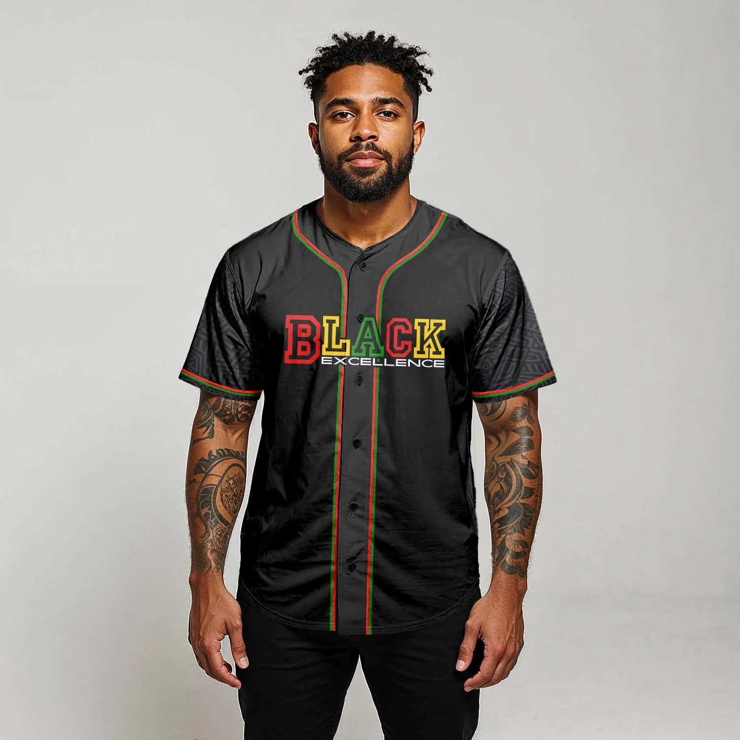Black Excellence Today “Blackity Black” - African American Baseball Jersey - Gift for Black Dad, Grandpa, Husband - Image 6