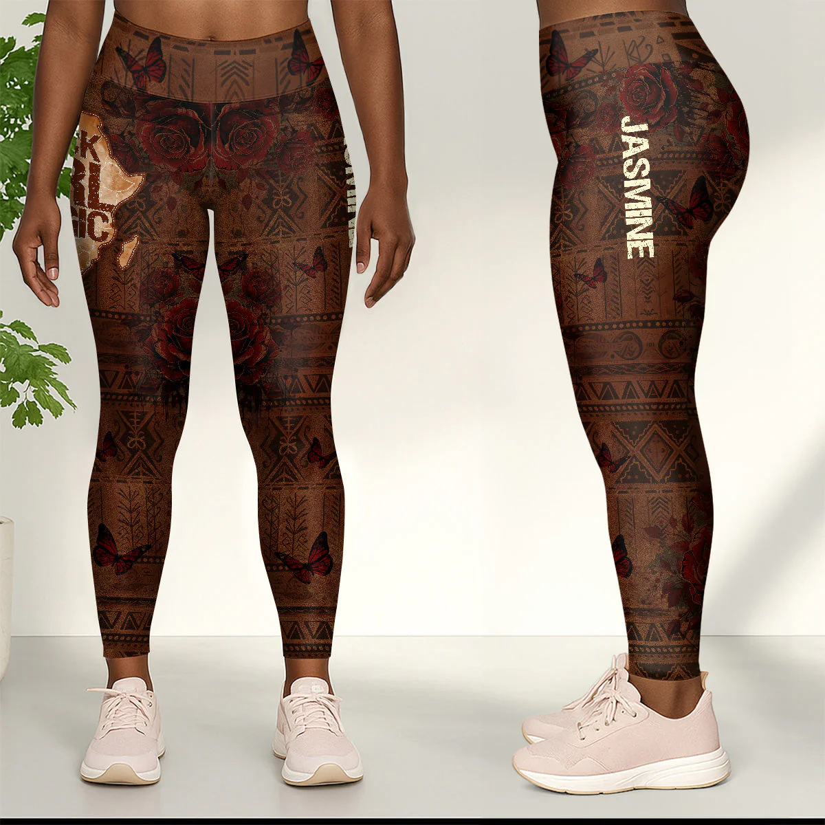 Black Girl Magic - Personalized Leggings & Crop Tank Top | HN02 - Image 4