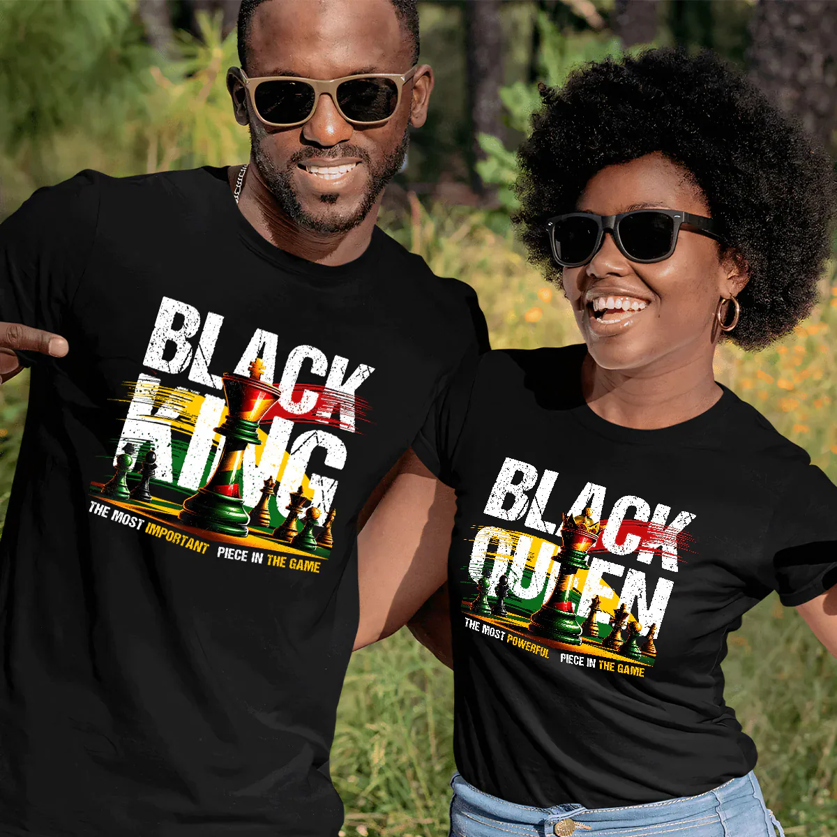 Black King, Black Queen - Custom 2D Unisex Tee Shirt - Gift For Him & Her | HD95 - Image 6