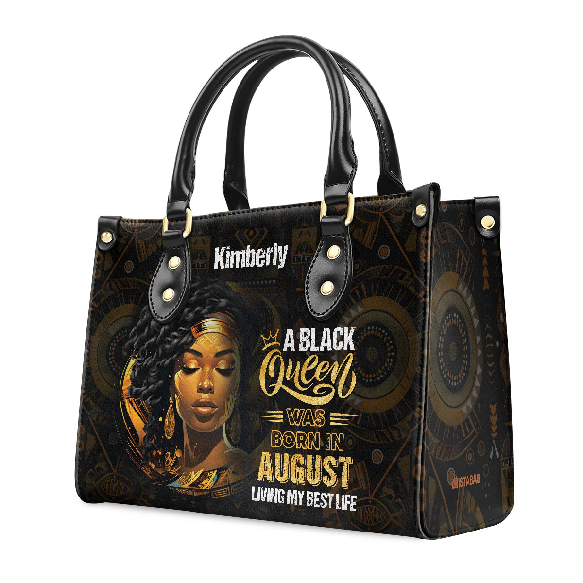Black Queen Born In Custom Birth Month - Personalized Leather Handbag - Birthday Gift For Her HD95 - Image 5