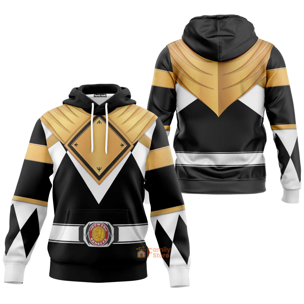 Black Ranger Dragon Shield  Mighty Morphin Power Ranger - Hoodie Set, Sweatshirt, Sweatpants PRHS24 - Image 3