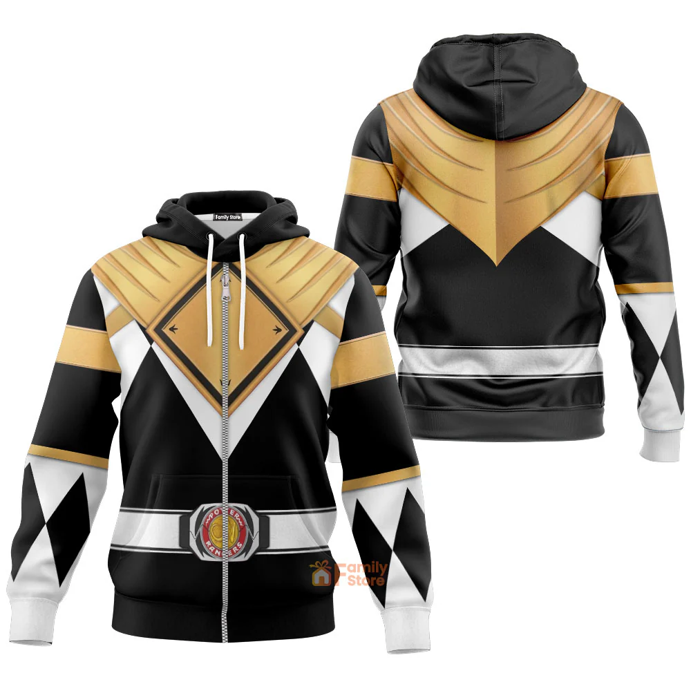 Black Ranger Dragon Shield  Mighty Morphin Power Ranger - Hoodie Set, Sweatshirt, Sweatpants PRHS24 - Image 4