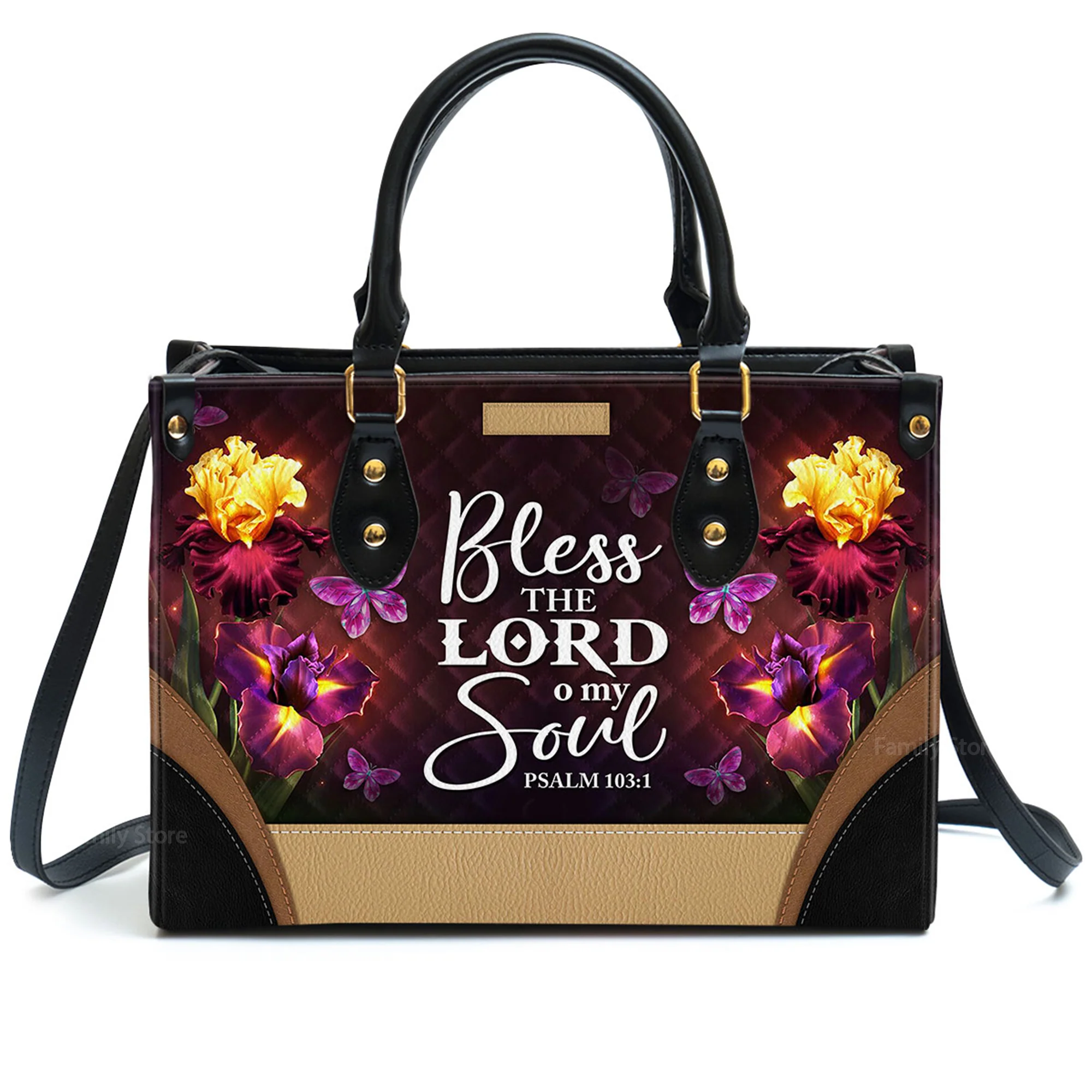 Bless The Lord O My Soul - Thoughtful Gift For Christians - Personalized Leather Handbag With Handle - AT4080728 - Image 2