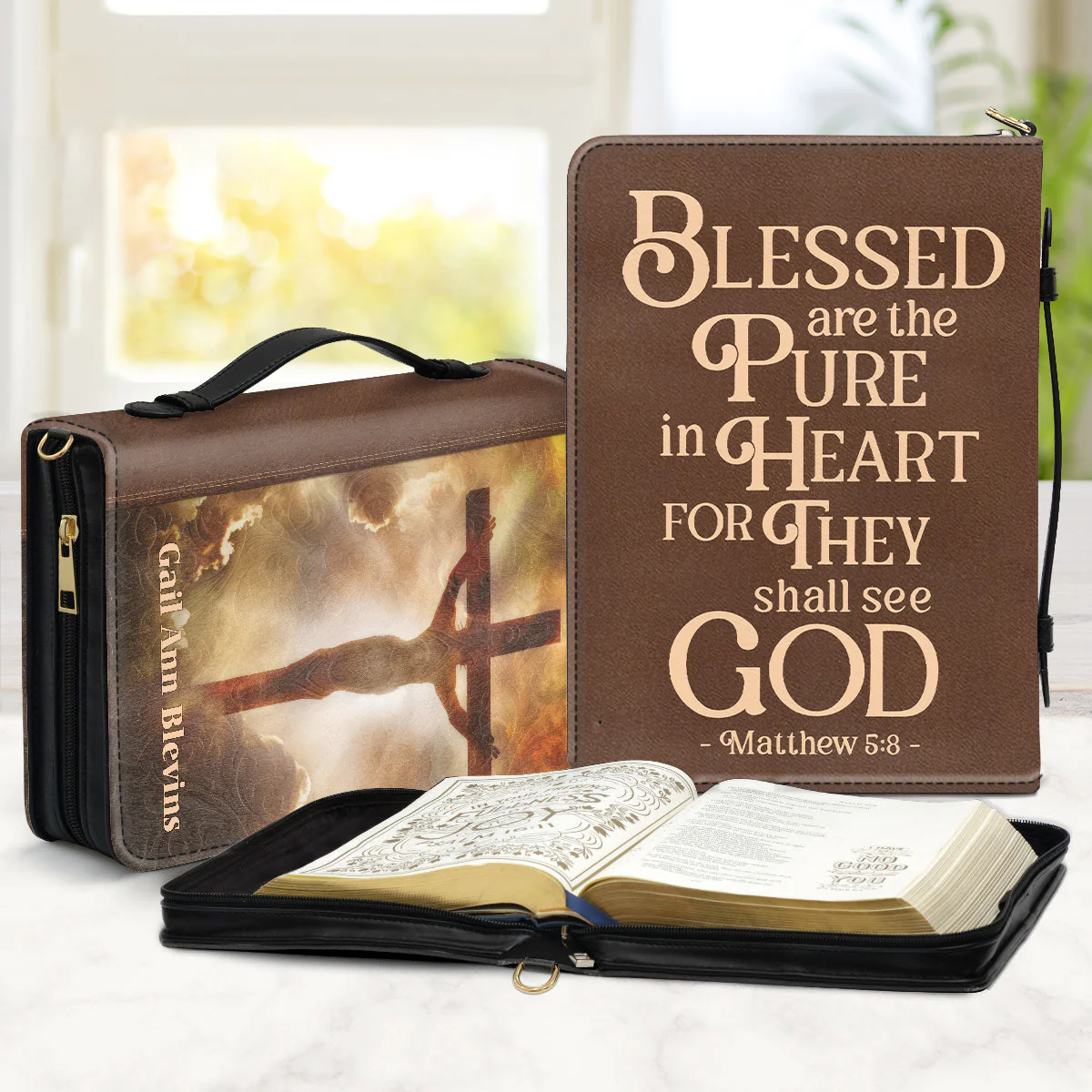 Blessed Are The Pure In Heart - Scripture Gifts For Women Of God - Personalized Bible Covers - AT4082442