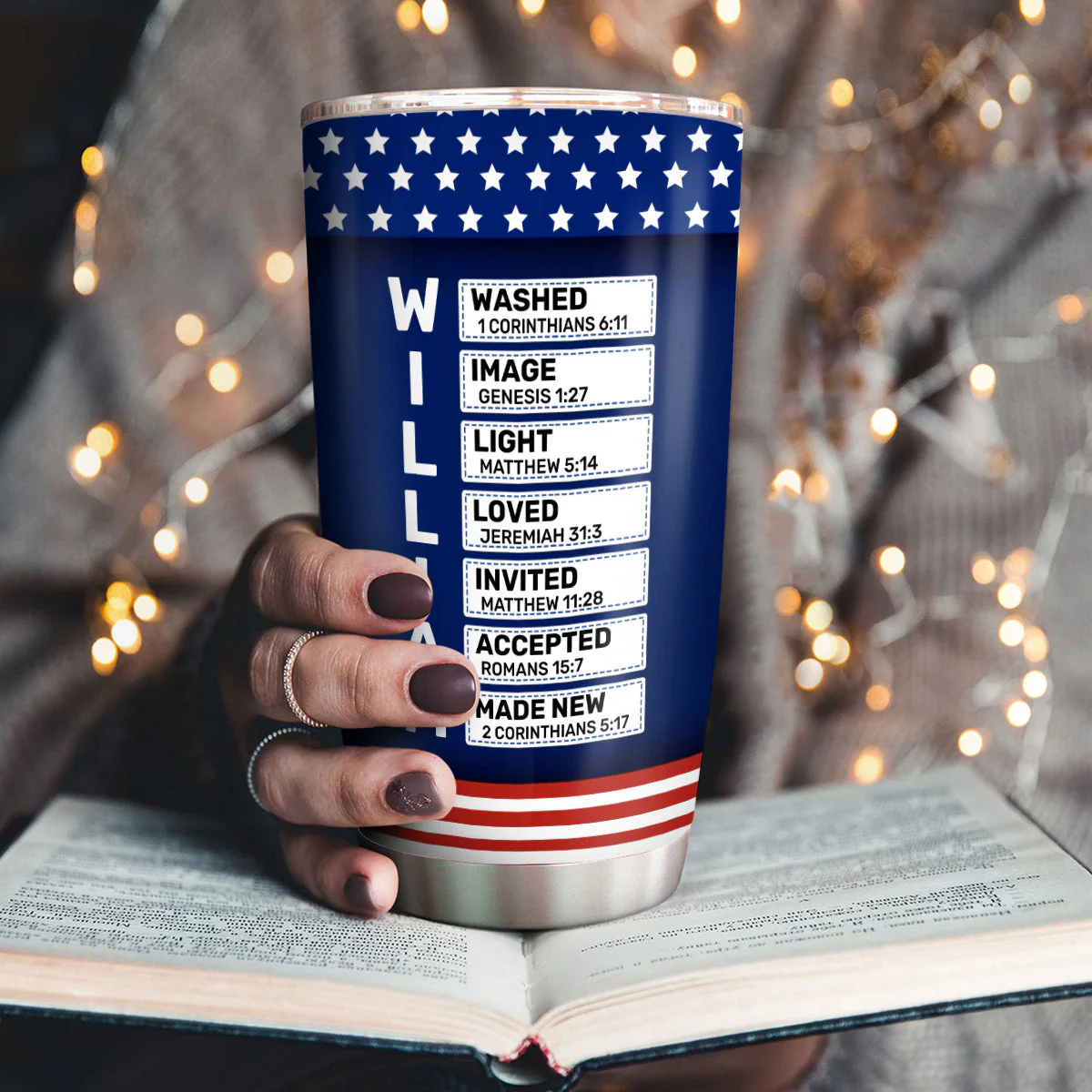 Blessed By God -  Personalized Stainless Steel Tumbler - Image 3