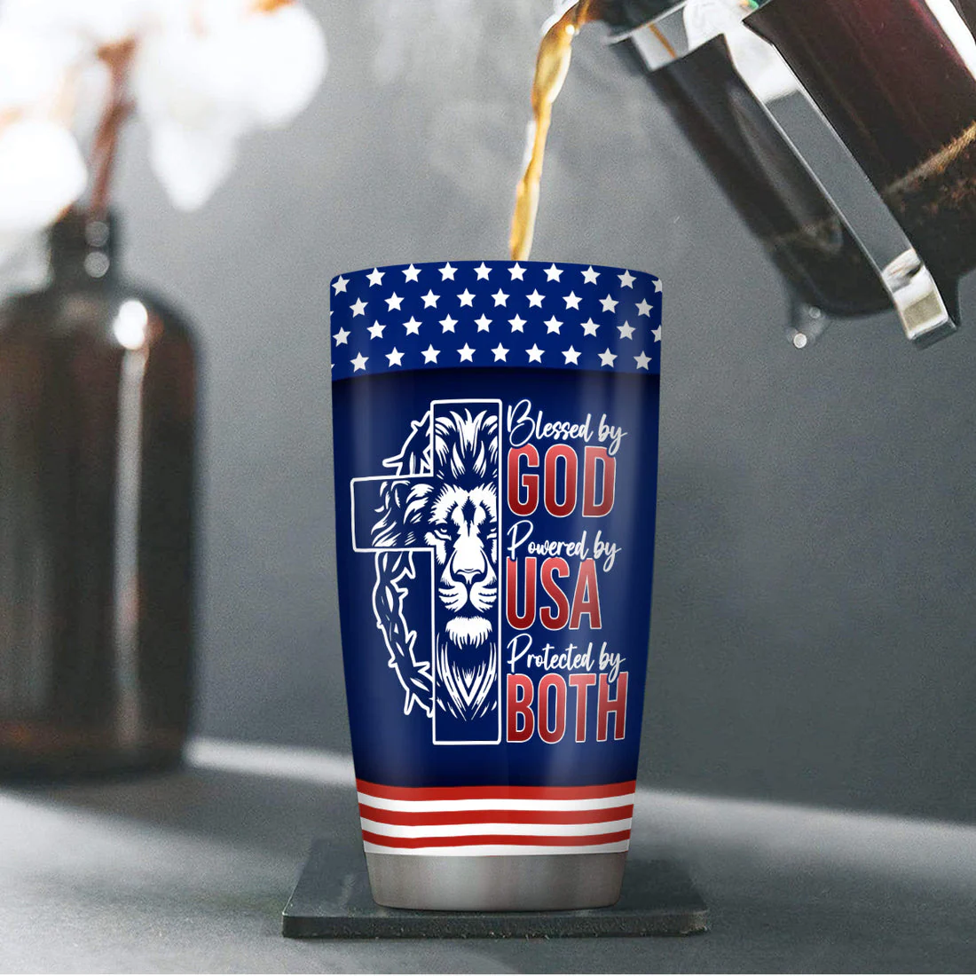 Blessed By God -  Personalized Stainless Steel Tumbler - Image 4