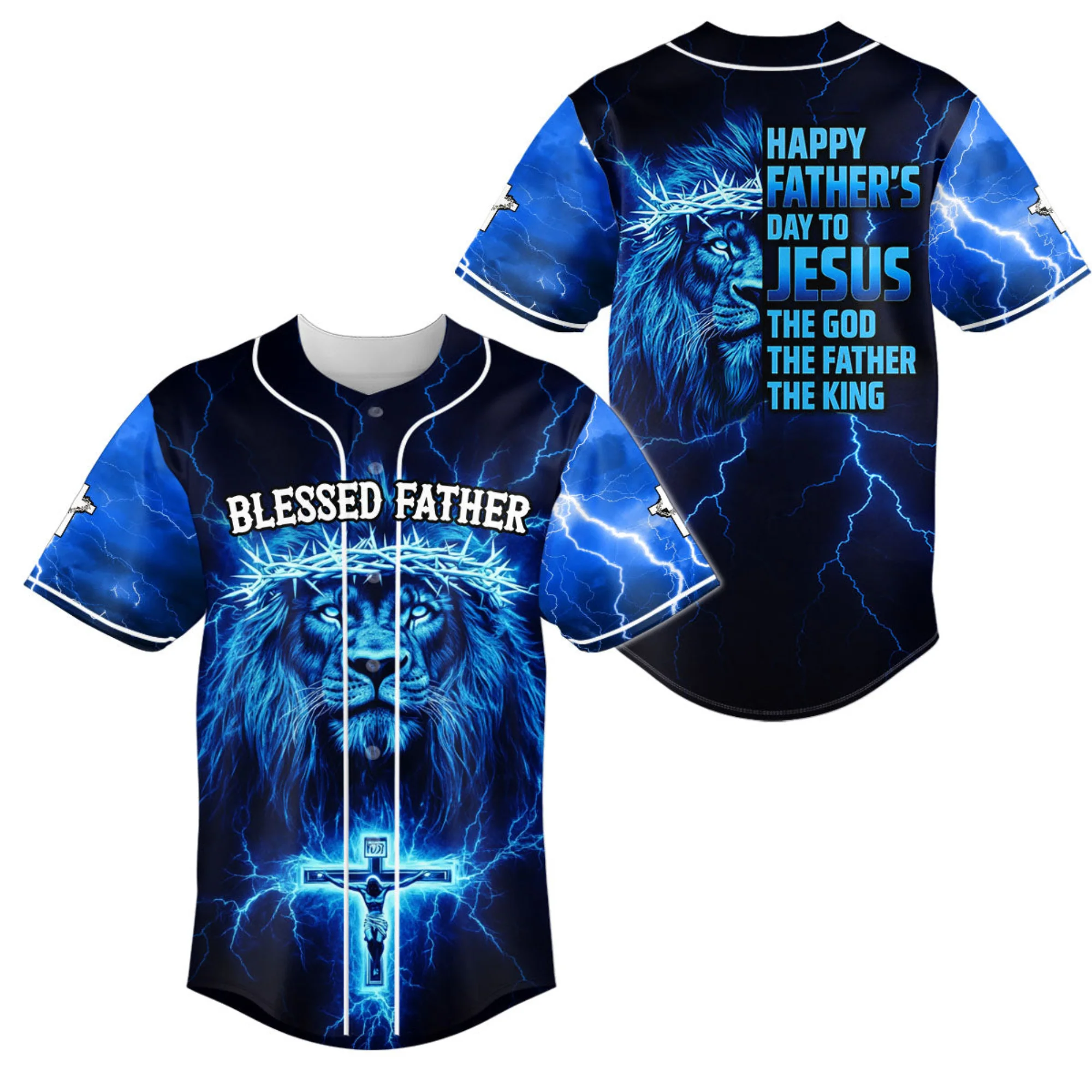 Blessed Father Baseball Jersey - Christant Gift For Him